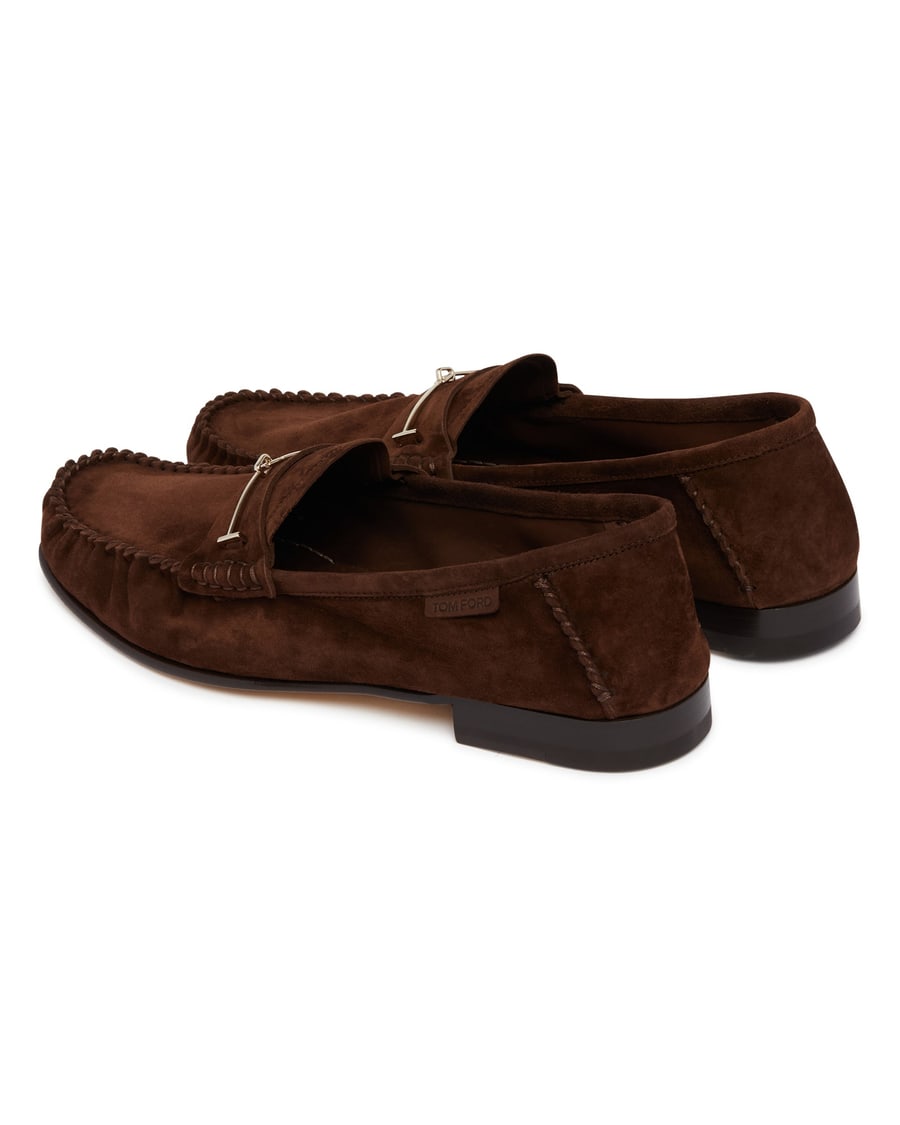 Tom Ford Mocassini In Suede Marroni, view 5