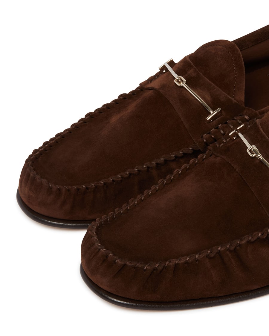 Tom Ford Mocassini In Suede Marroni, view 6