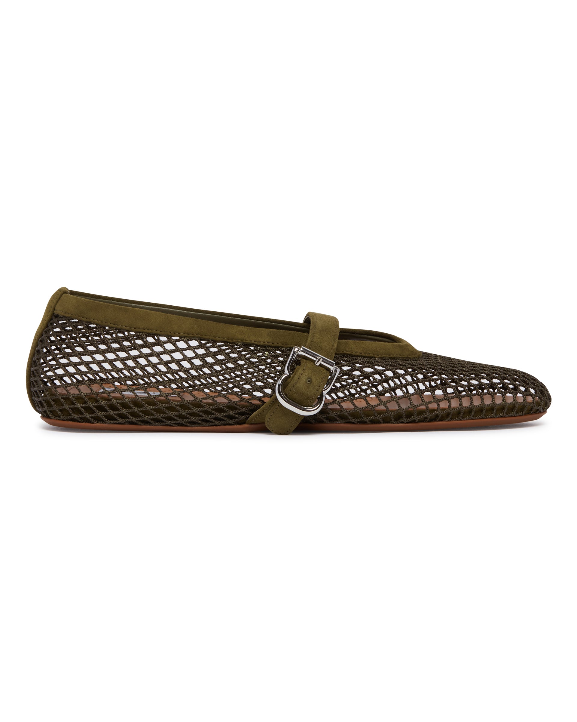Alaïa Ballerine Flat In Rete Verdi, view 2