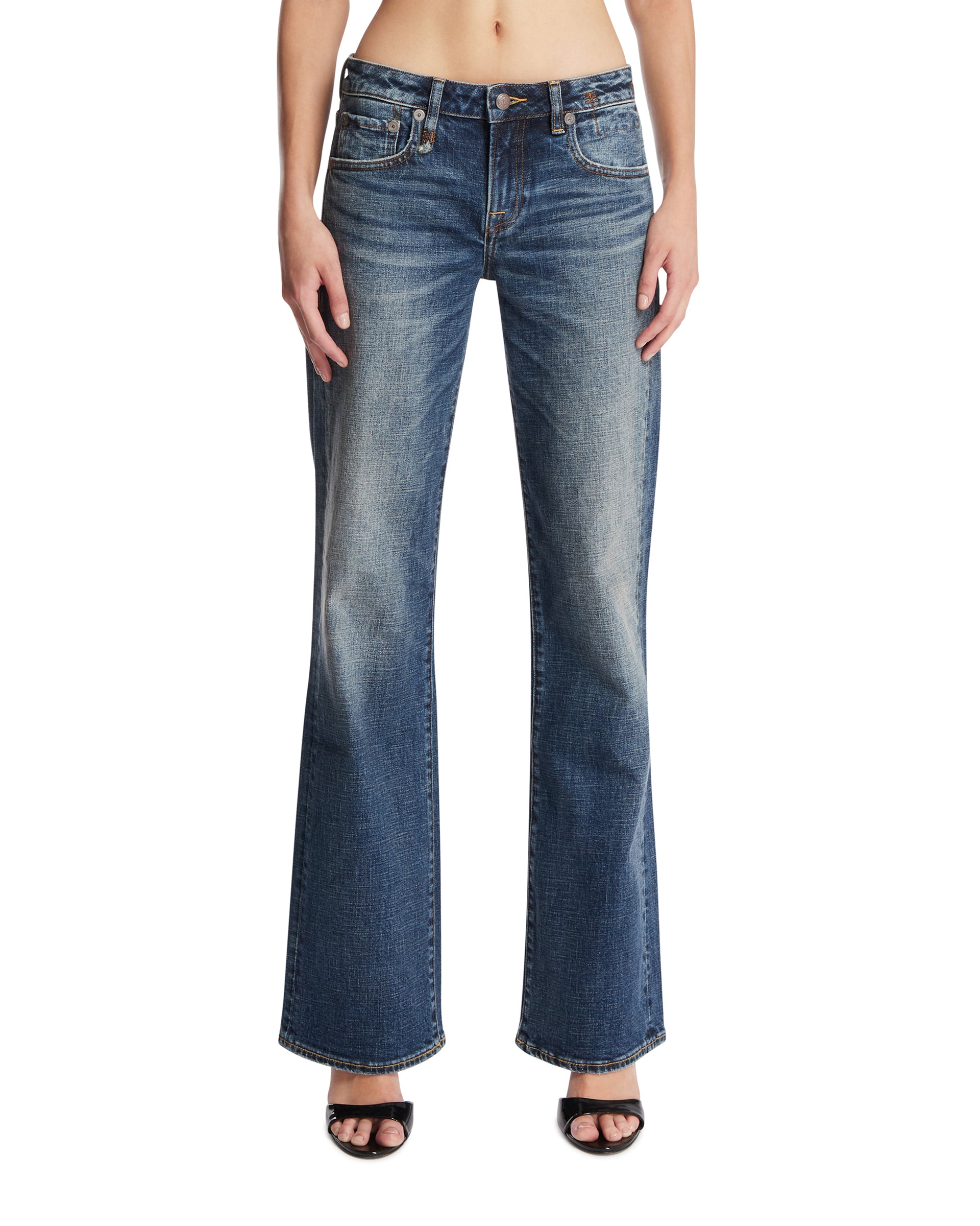 R13 Jeans Boy Flare Blu Scuri