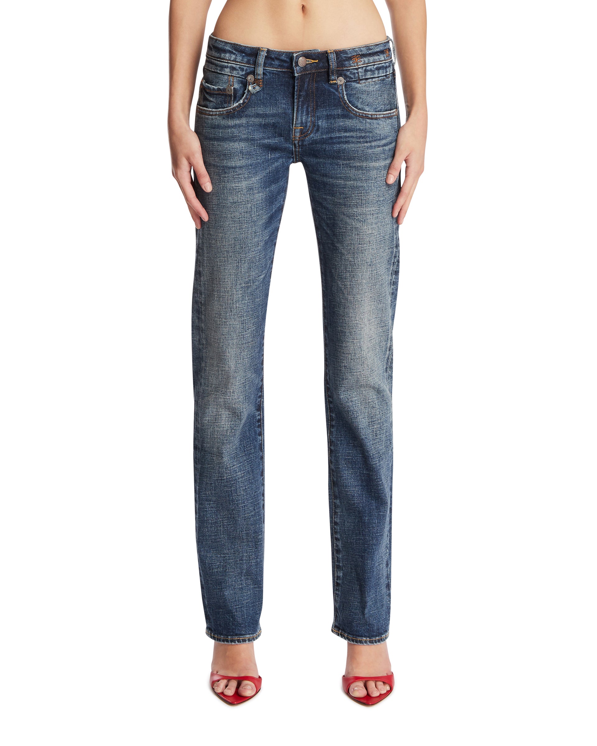 R13 Jeans A Gamba Dritta Blu