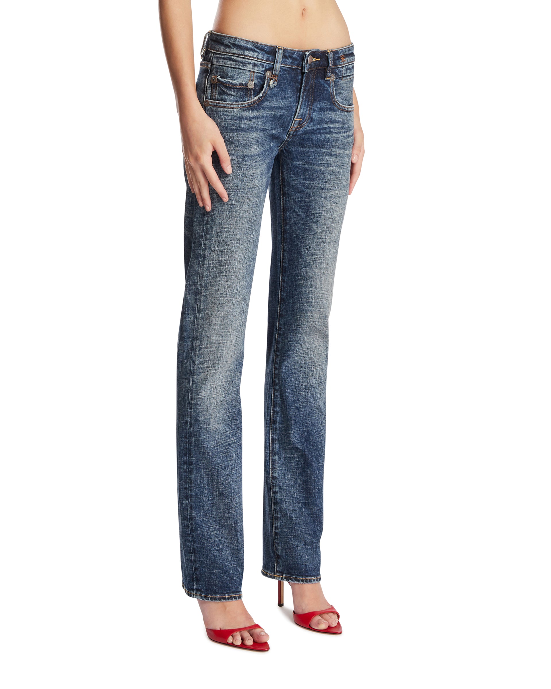 R13 Jeans A Gamba Dritta Blu, view 2