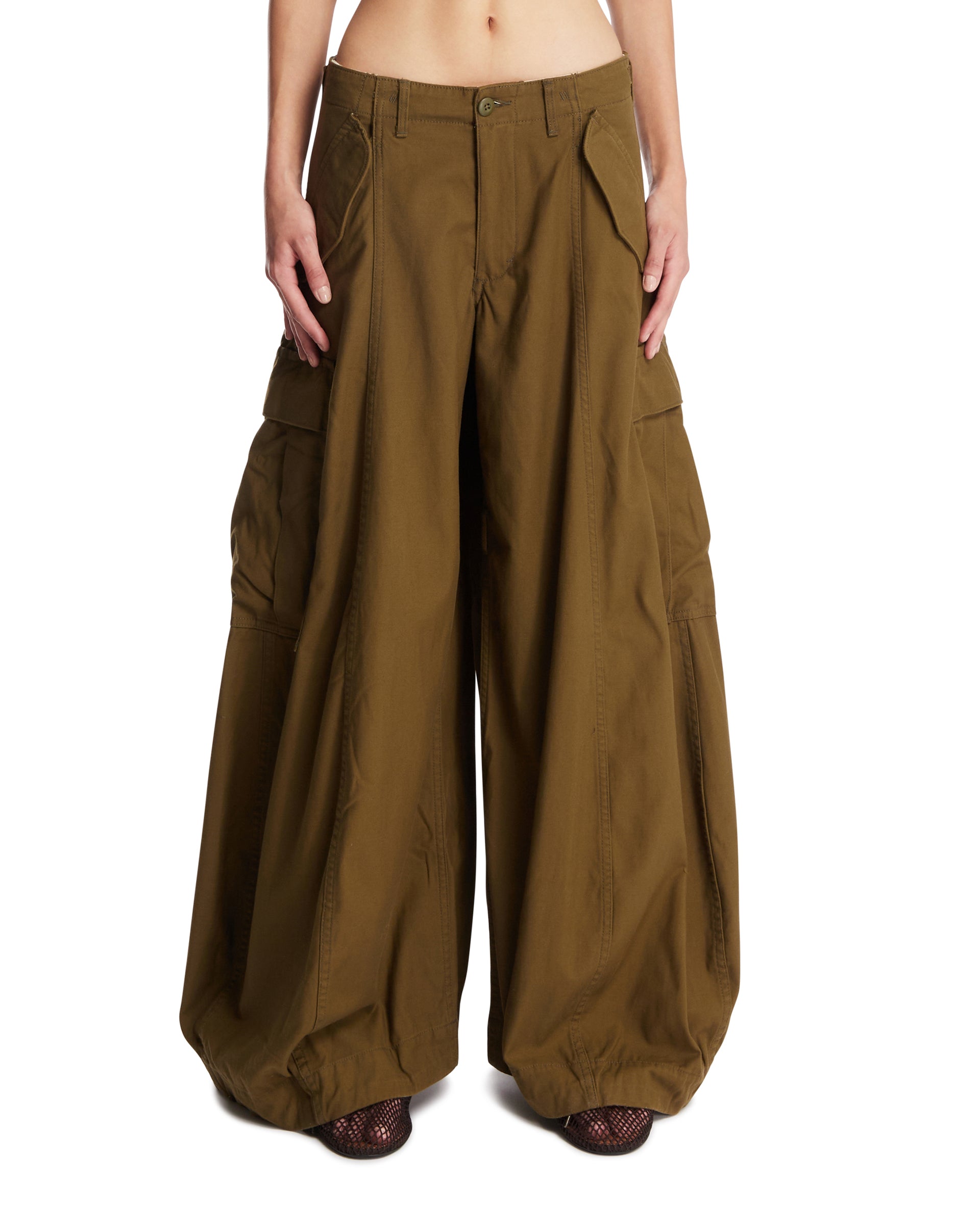 R13 Pantaloni Siouxsie Field Cargo Verdi
