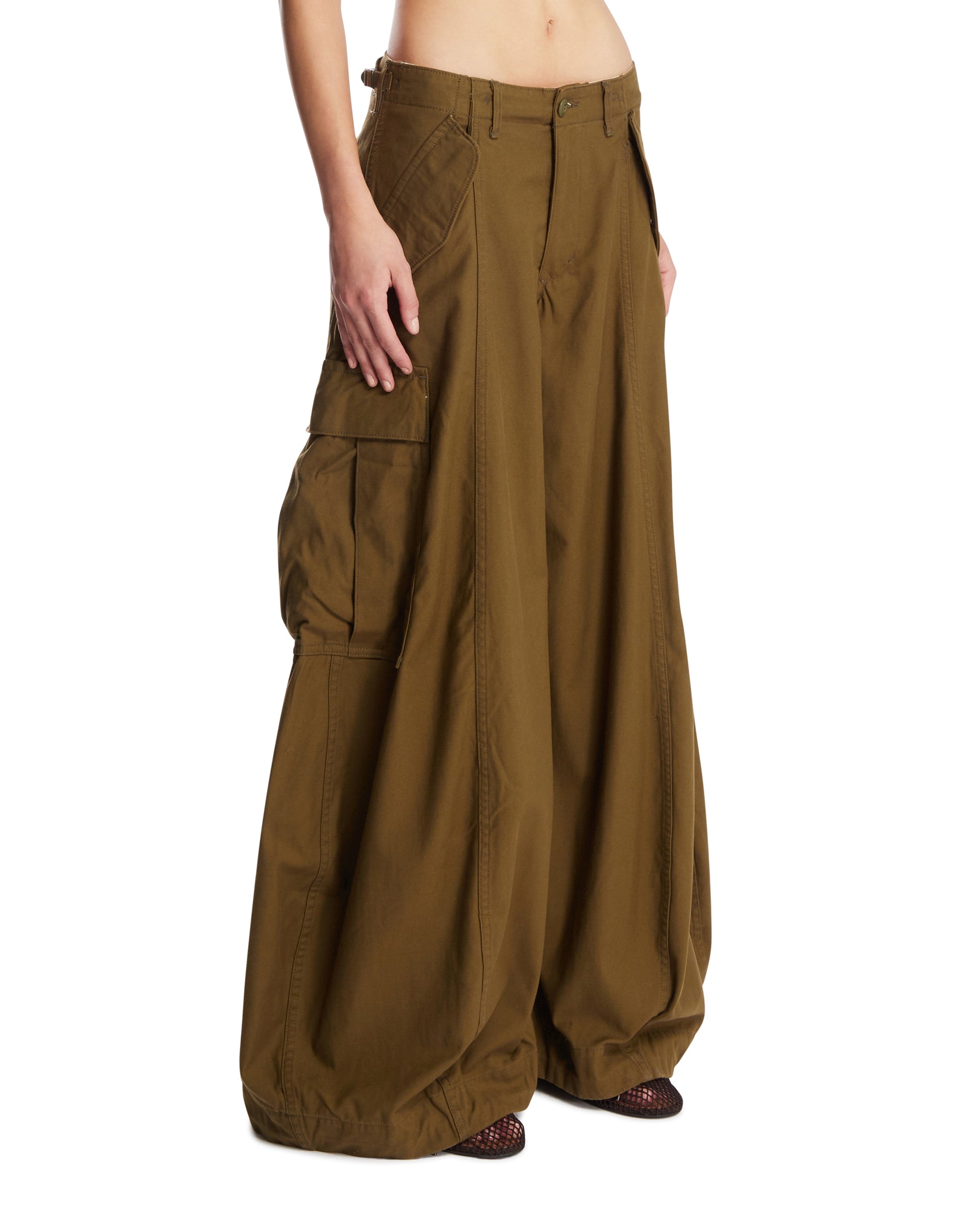 R13 Pantaloni Siouxsie Field Cargo Verdi, view 2