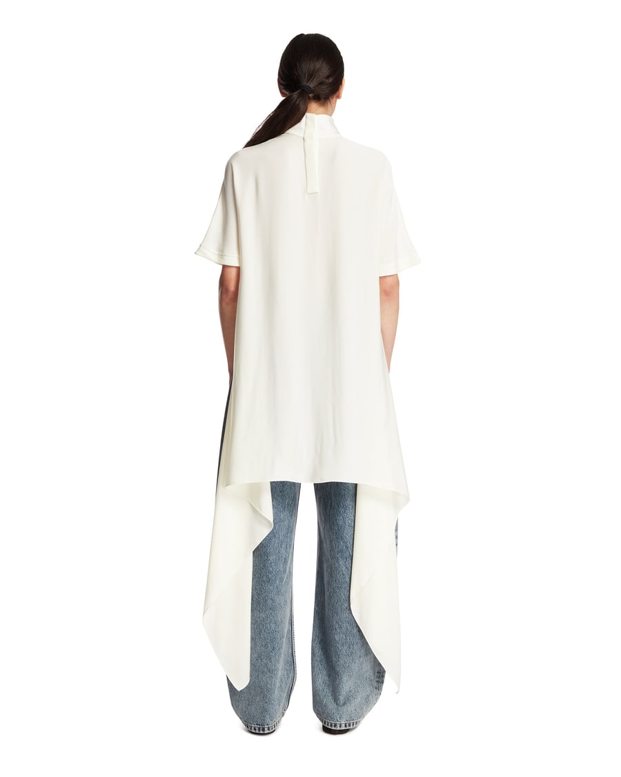 Alaïa Top Asimmetrico In Viscosa Cady Bianco, view 5