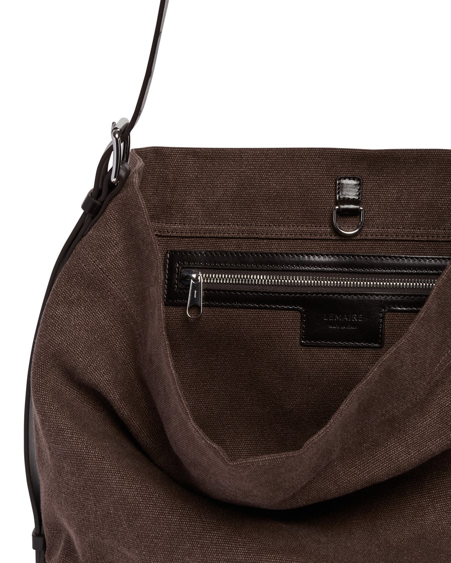 Lemaire Borsa Belted In Canvas Marrone, view 4