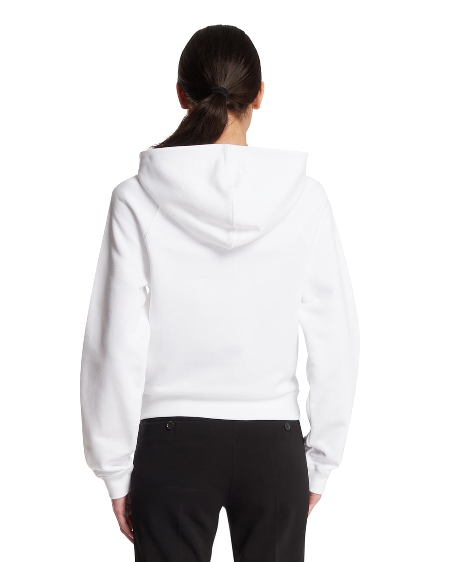 Moncler Felpa In Cotone Con Patch Bianca, view 5