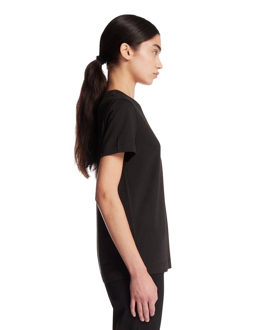 Moncler T-shirt In Cotone Con Patch Nera, view 4