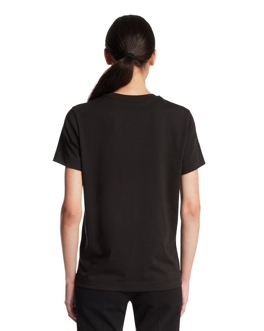 Moncler T-shirt In Cotone Con Patch Nera, view 5