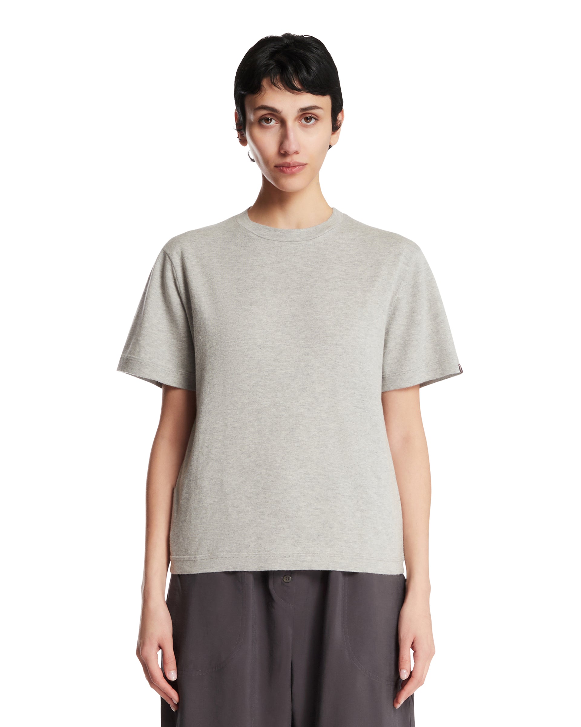 EXTREME CASHMERE T-Shirt Basic In Cotone E Cashmere Grigia