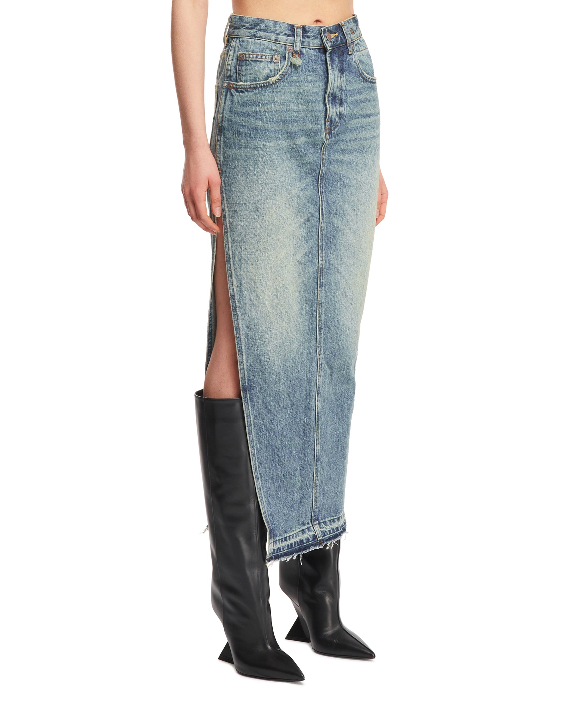 R13 Gonna Midi In Denim, view 2