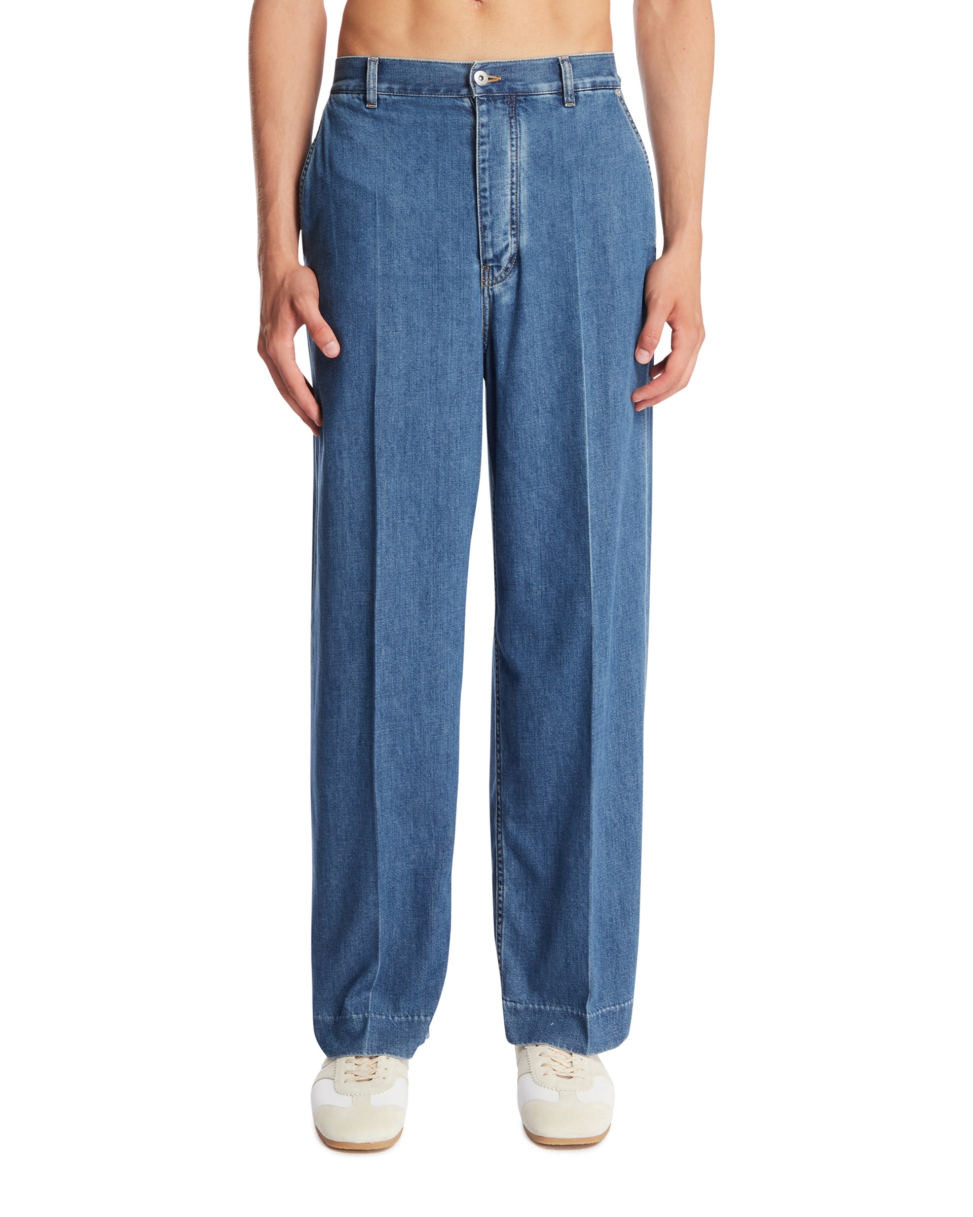 Bottega Veneta Pantaloni In Denim Blu