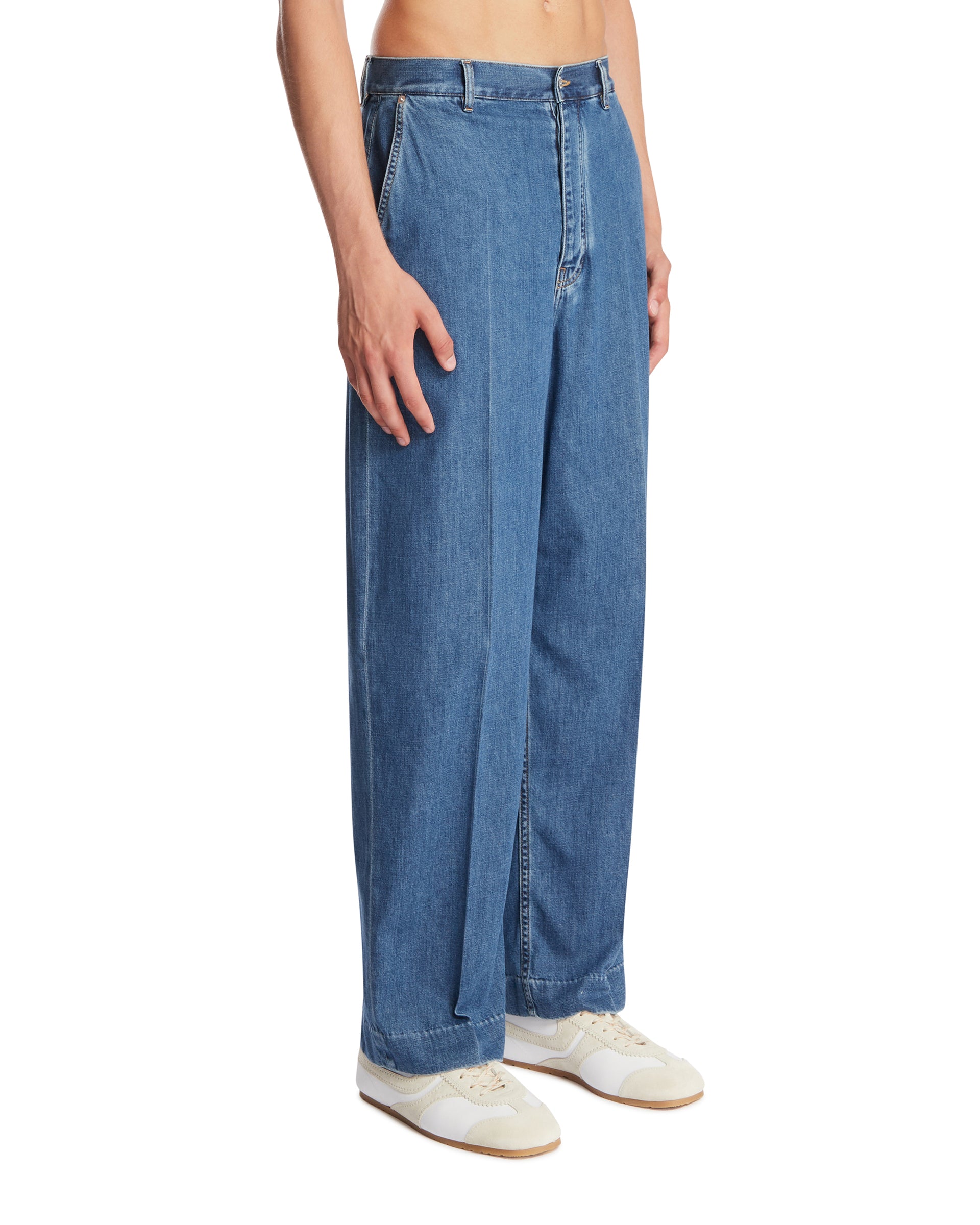 Bottega Veneta Pantaloni In Denim Blu, view 2