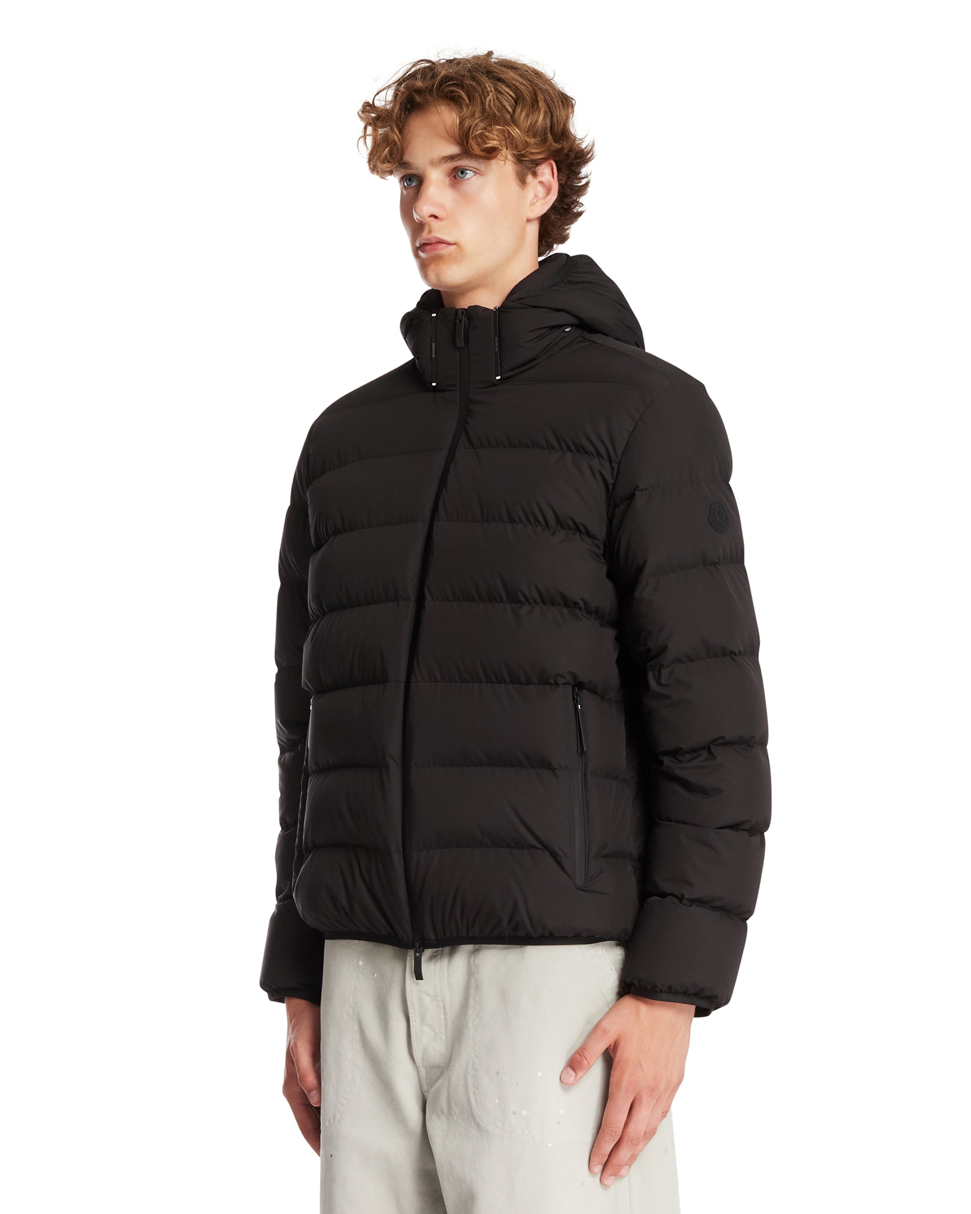 Moncler Piumino Con Cappuccio Nero, view 2