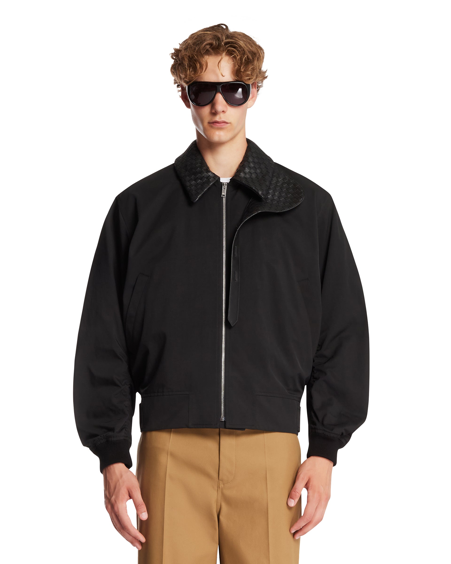 Bottega Veneta Giacca Bomber In Cotone Nero
