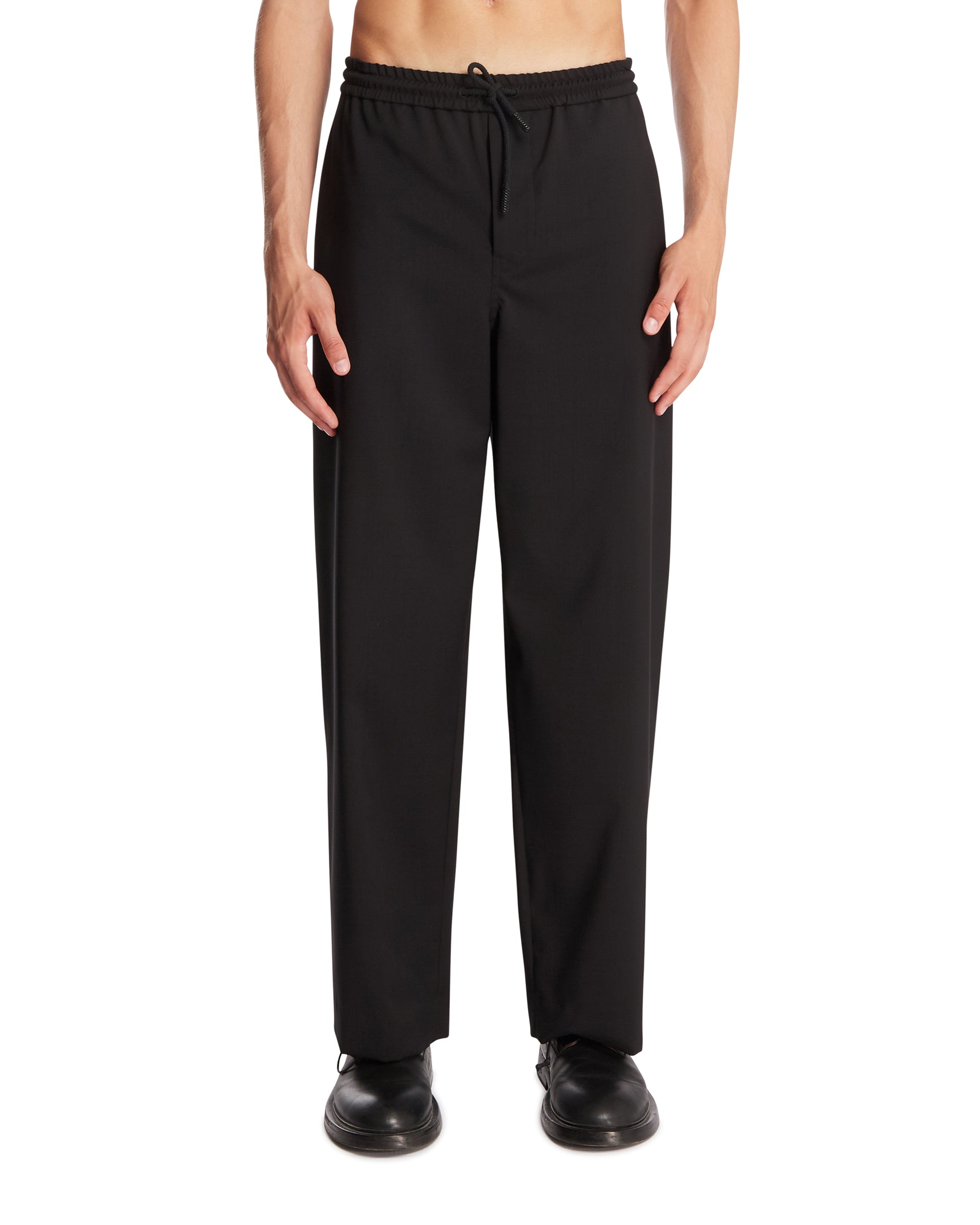 Loewe Pantaloni Con Coulisse In Lana Neri