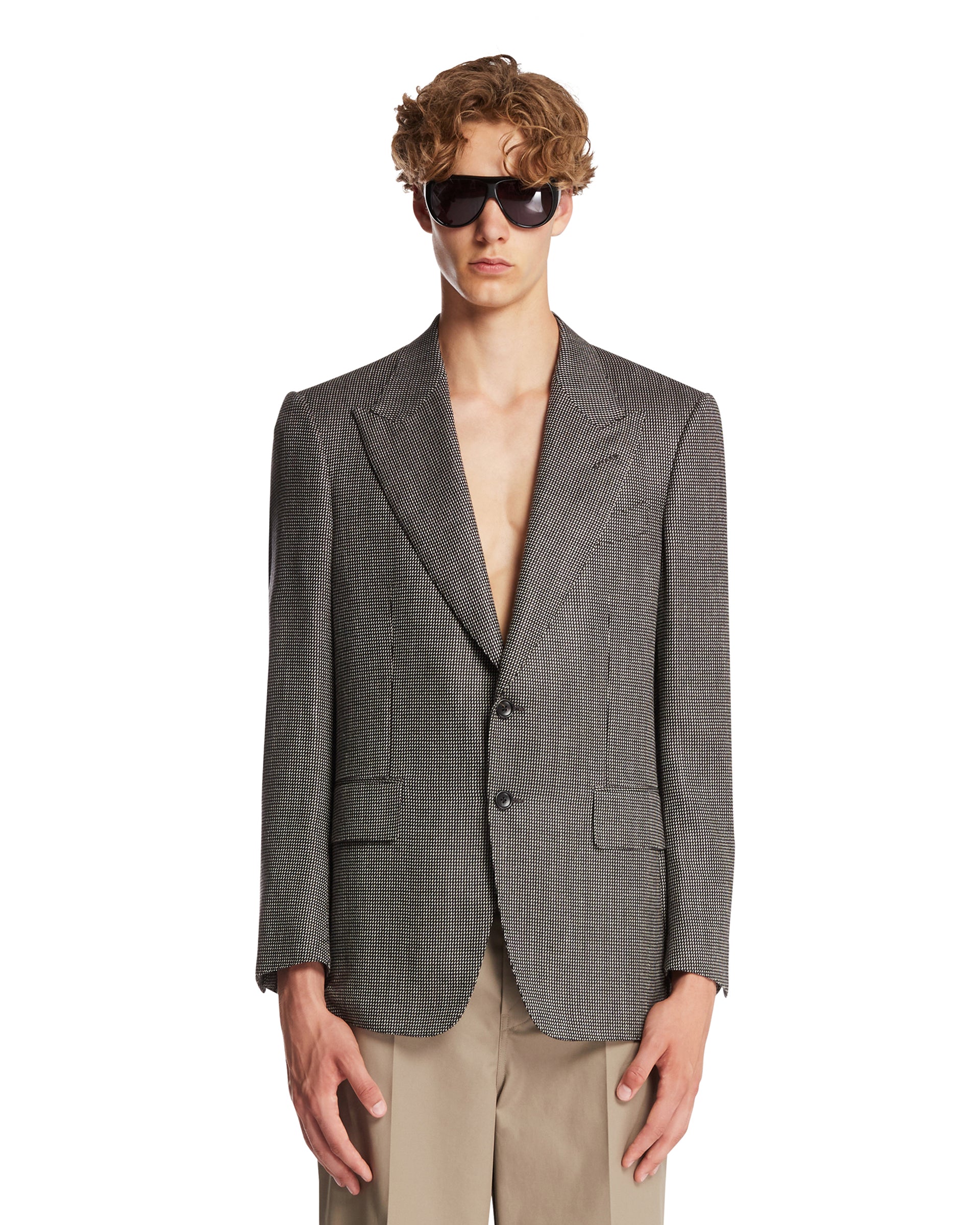 Tom Ford Giacca In Lana E Seta Nera