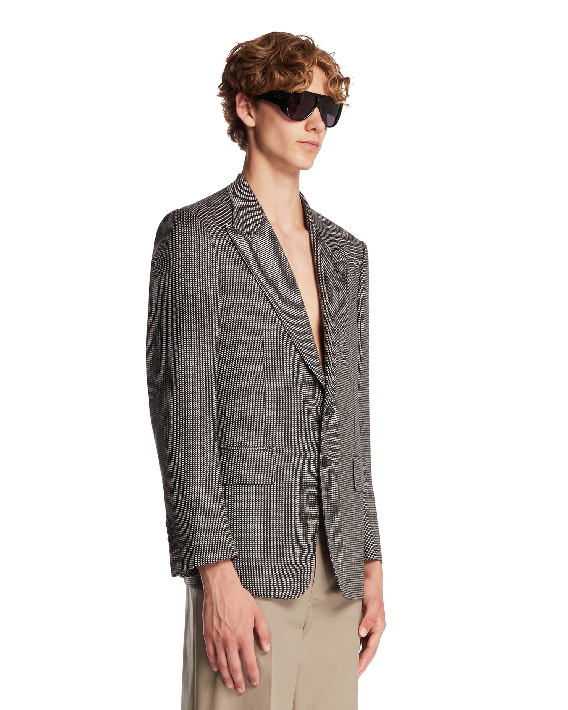 Tom Ford Giacca In Lana E Seta Nera, view 2
