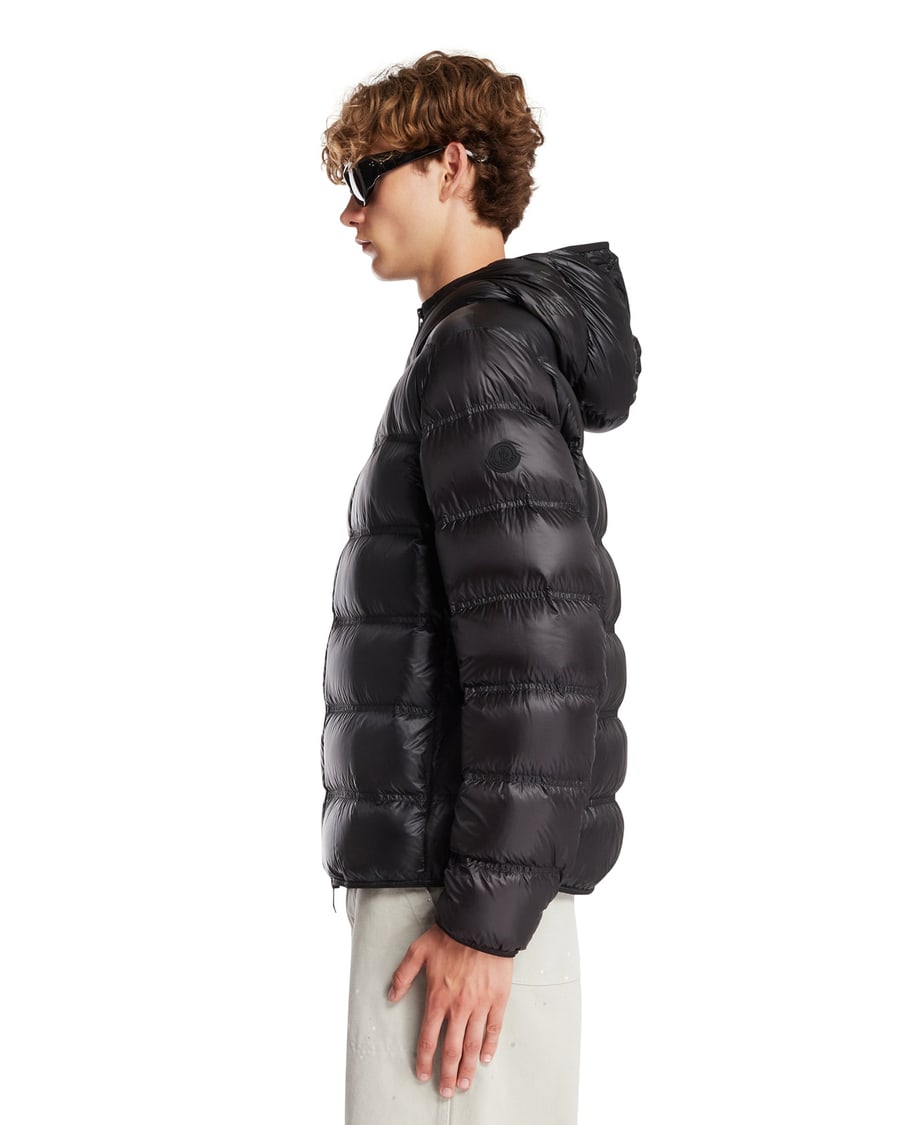 Moncler Piumino Con Cappuccio Guadiana Nero, view 4