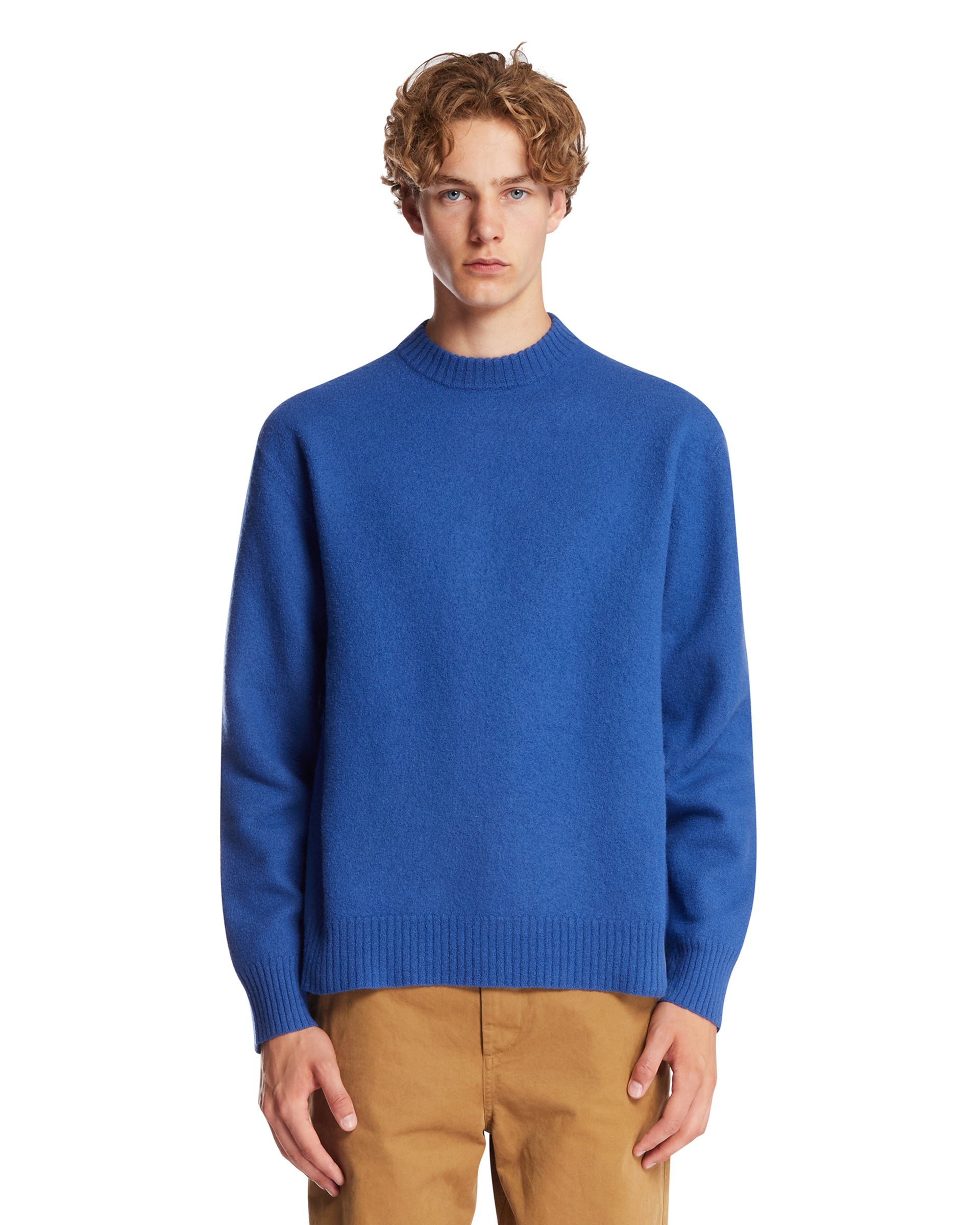 Jil Sander Maglione Girocollo In Lana Blu