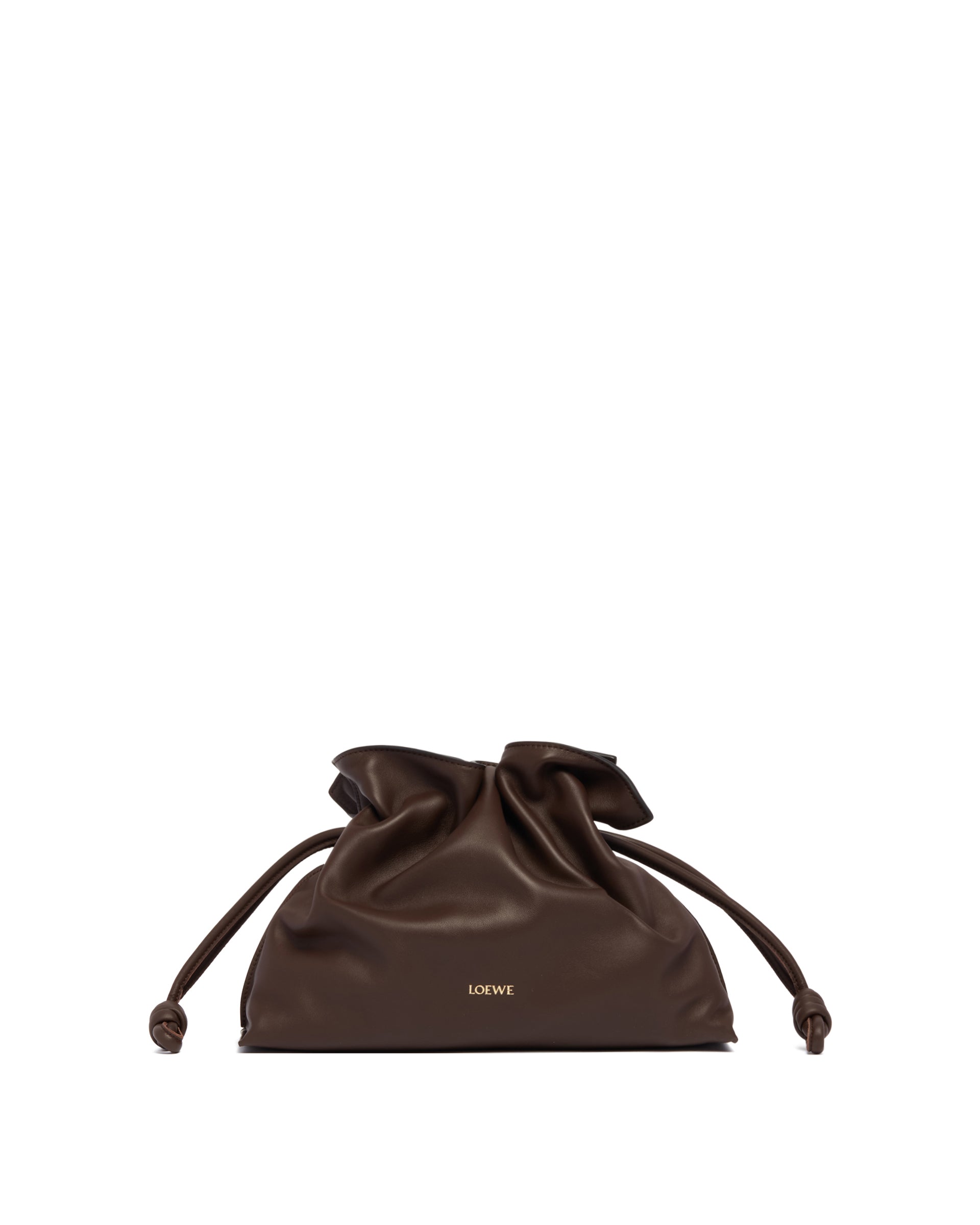 Loewe Borsa Flamenco Clutch Media Marrone