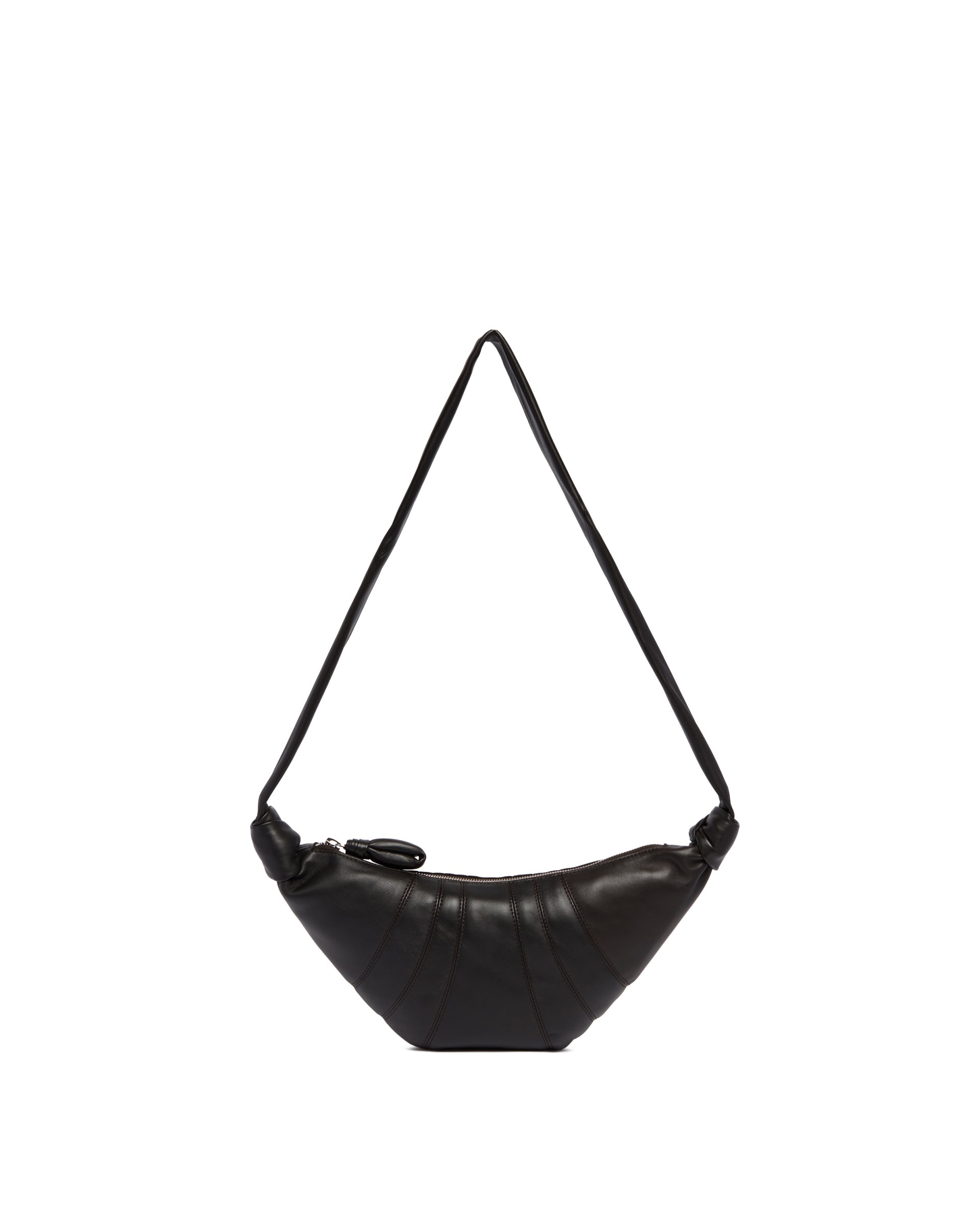 Lemaire Borsa Croissant Piccola in Pelle Marrone