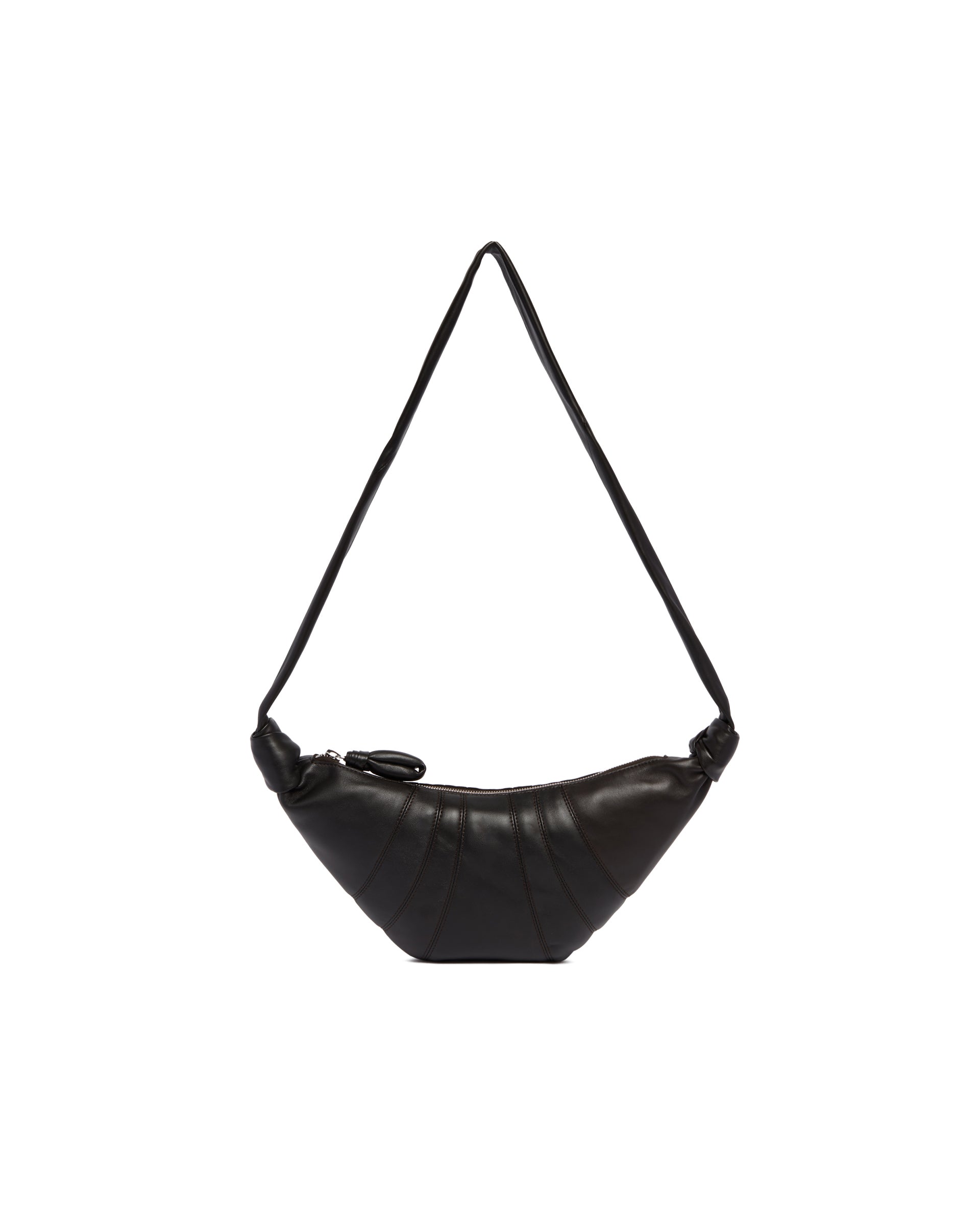 Lemaire Borsa Croissant Piccola in Pelle Marrone, view 2