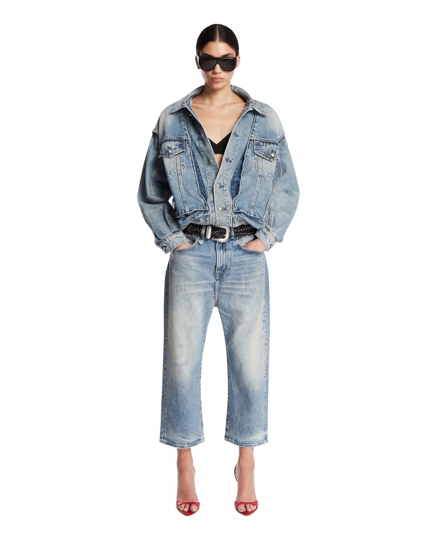 R13 Jeans Cropped Blu, view 3