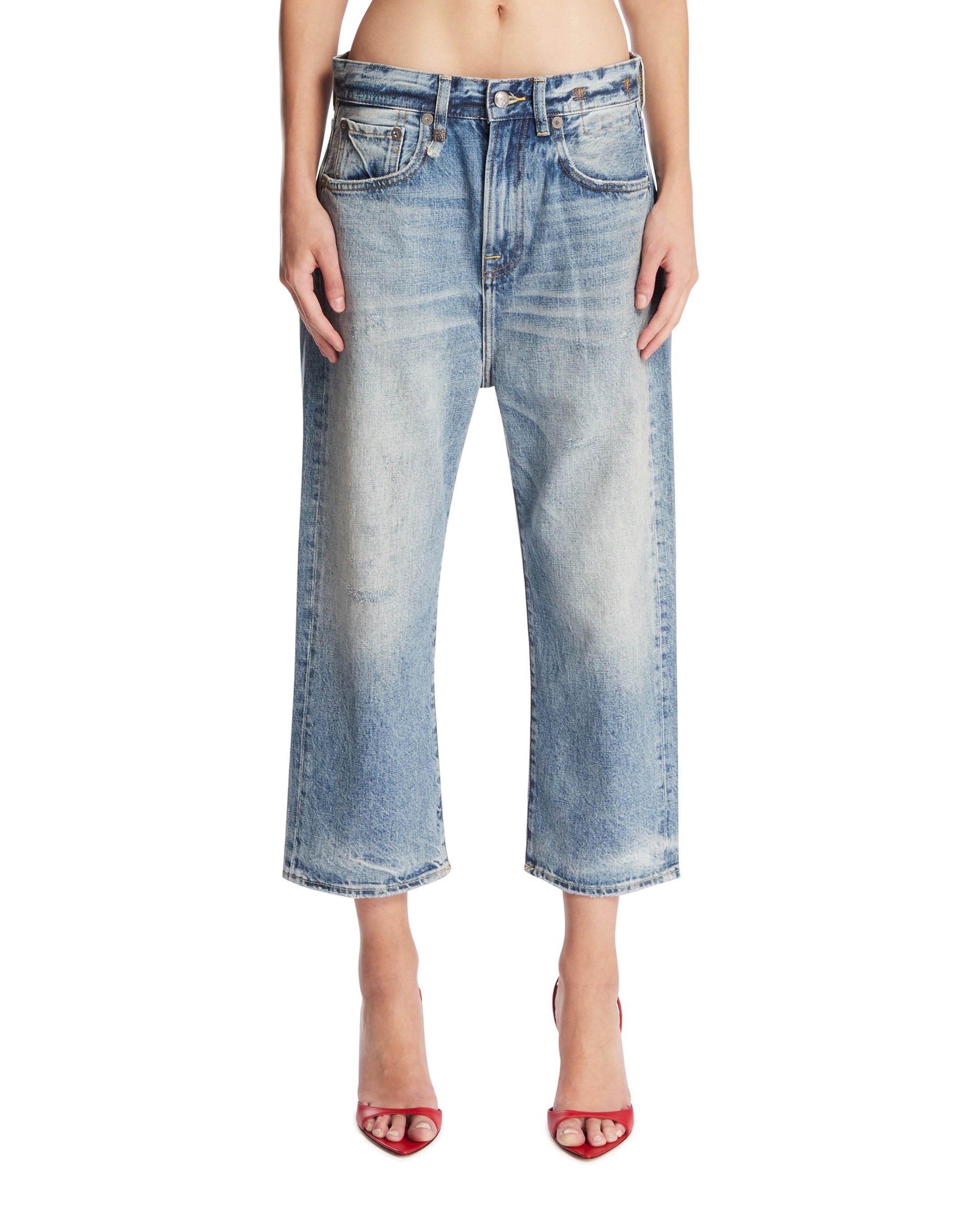 R13 Jeans Cropped Blu