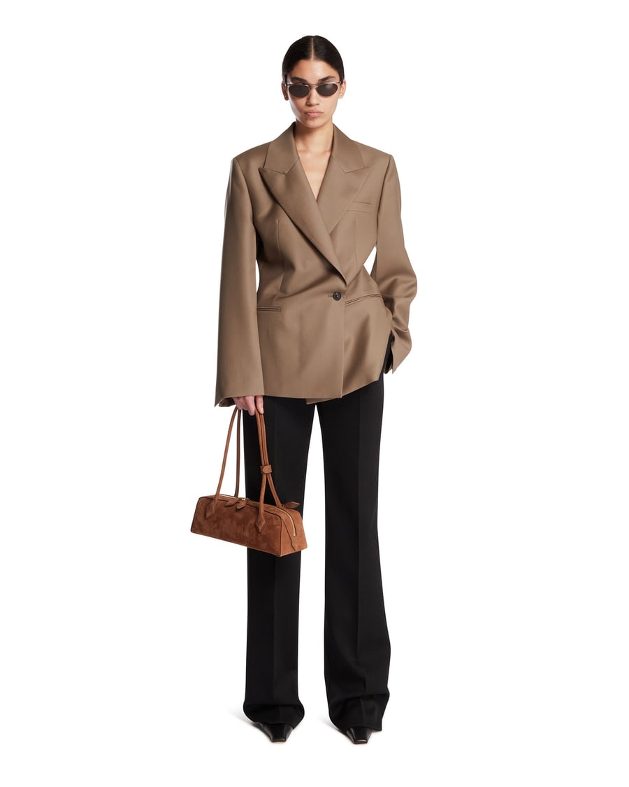 ROHE Blazer Hourglass In Lana Beige, view 3