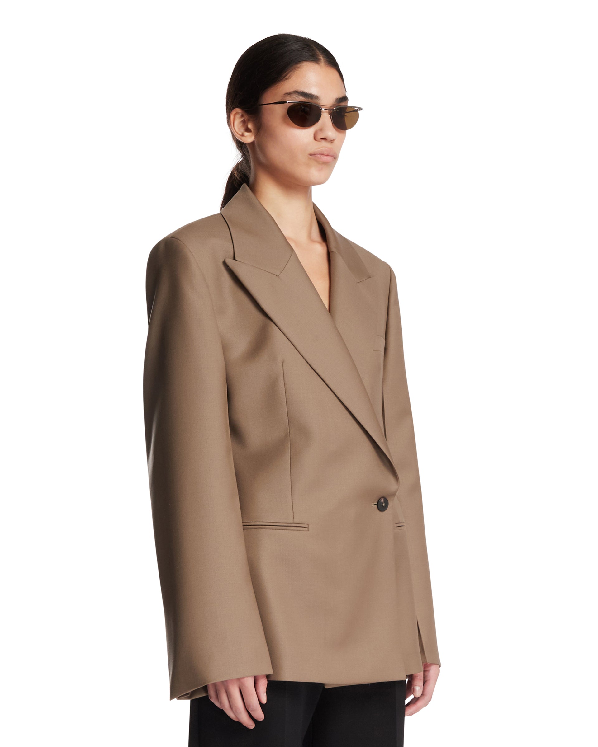 ROHE Blazer Hourglass In Lana Beige, view 2