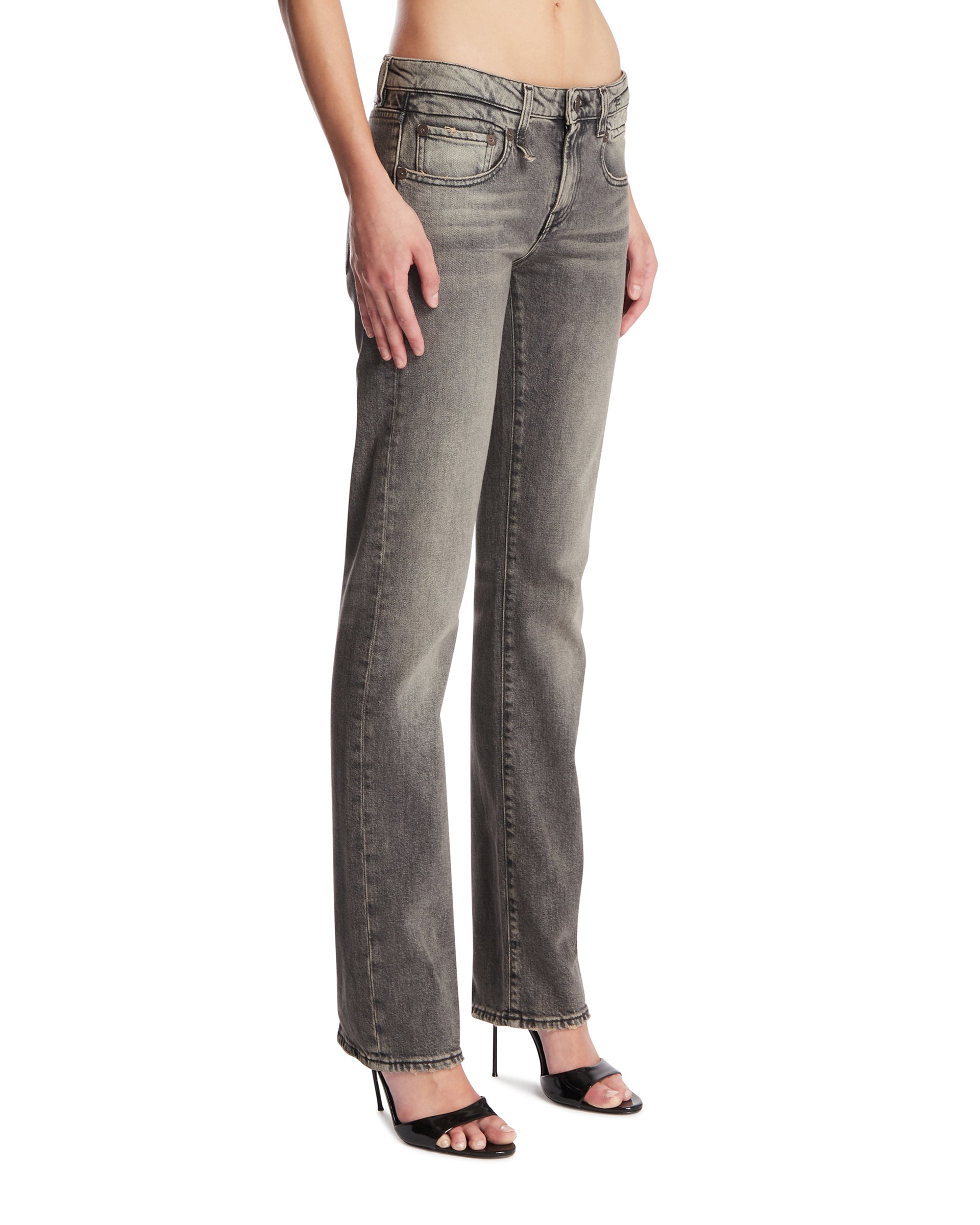 R13 Jeans A Gamba Dritta Neri, view 2