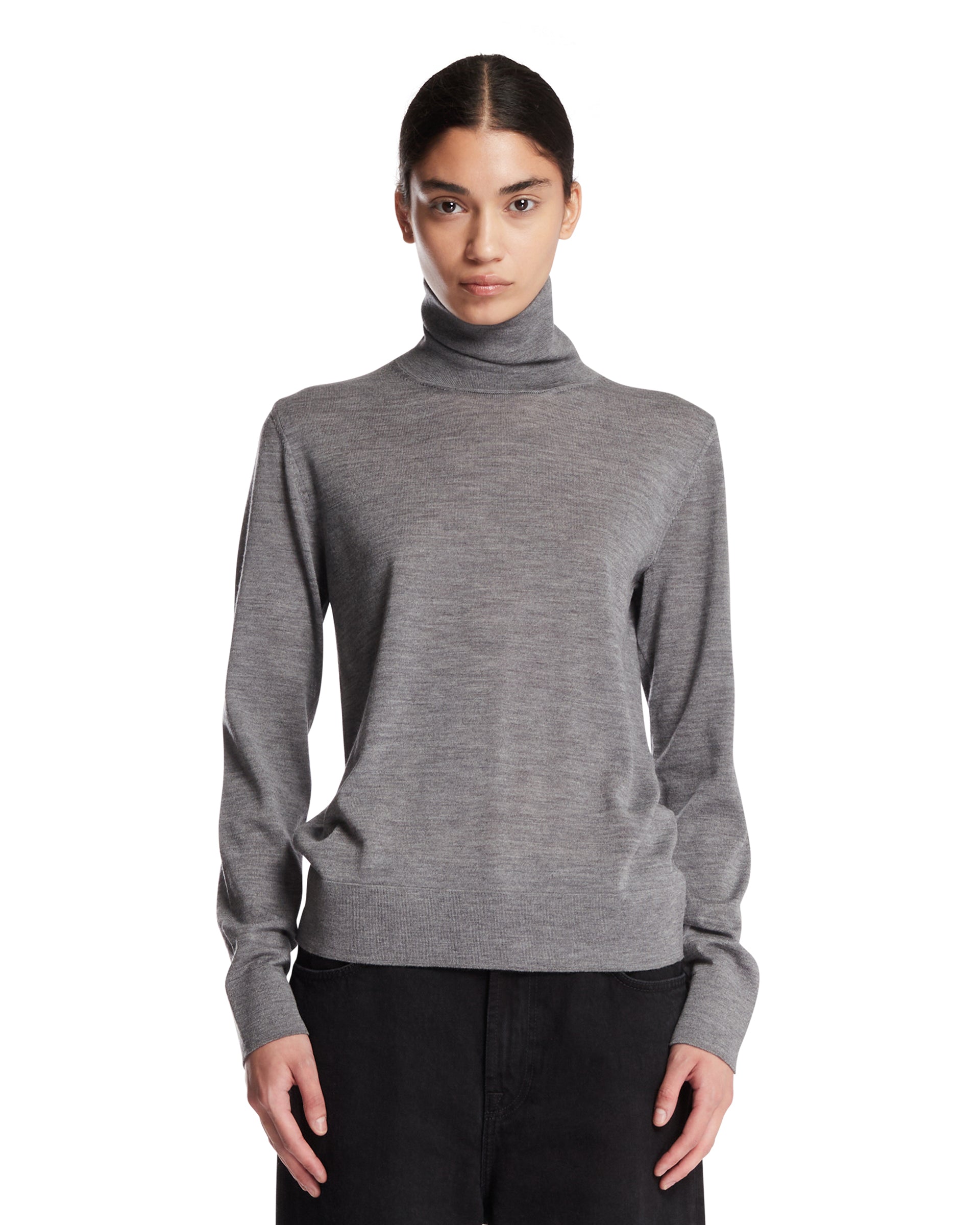 ROHE Maglione A Collo Alto In Lana Grigio