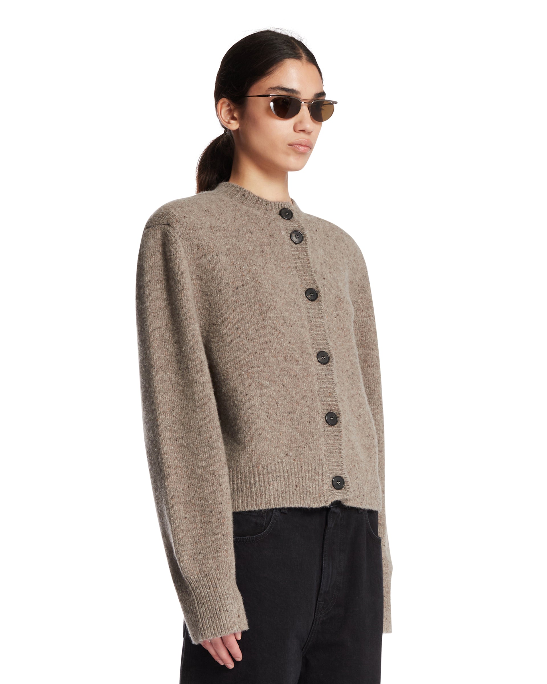 ROHE Cardigan In Lana Beige, view 2