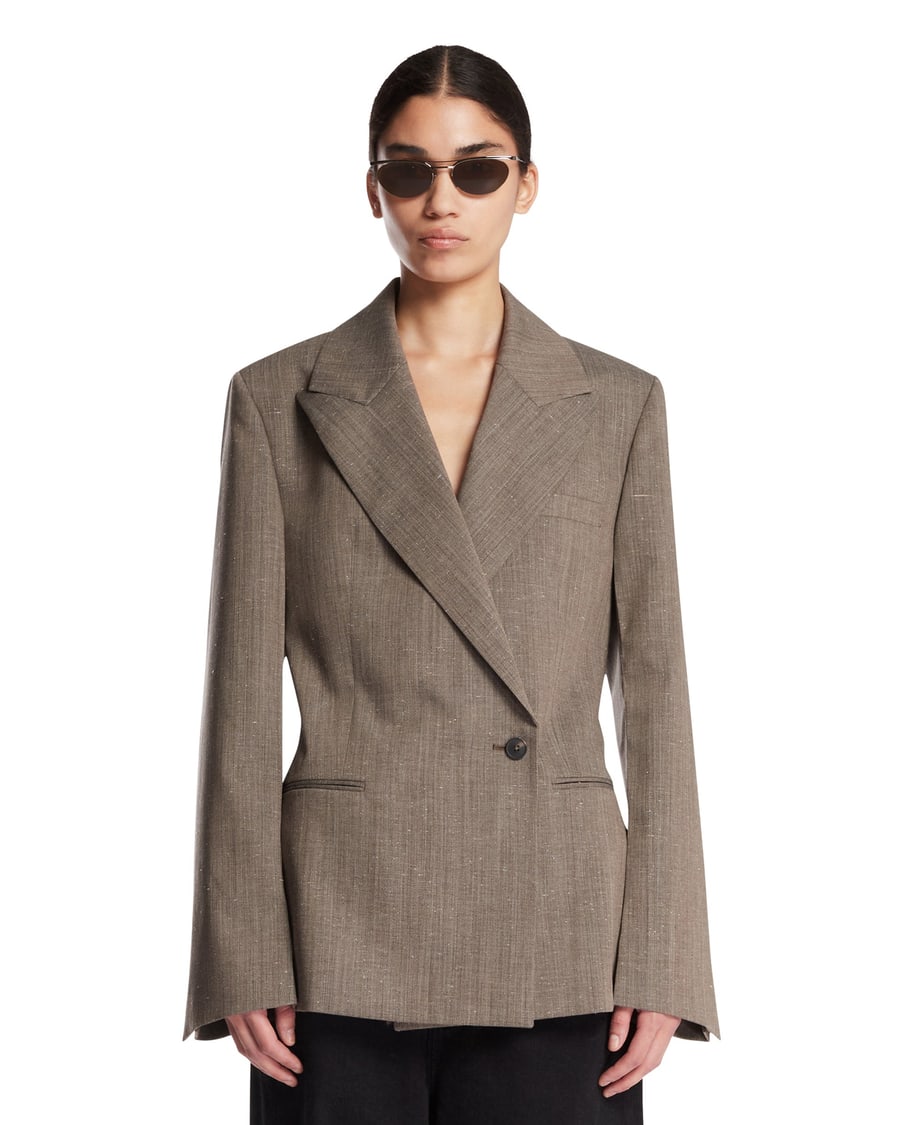 ROHE Blazer Hourglass In Lana Beige