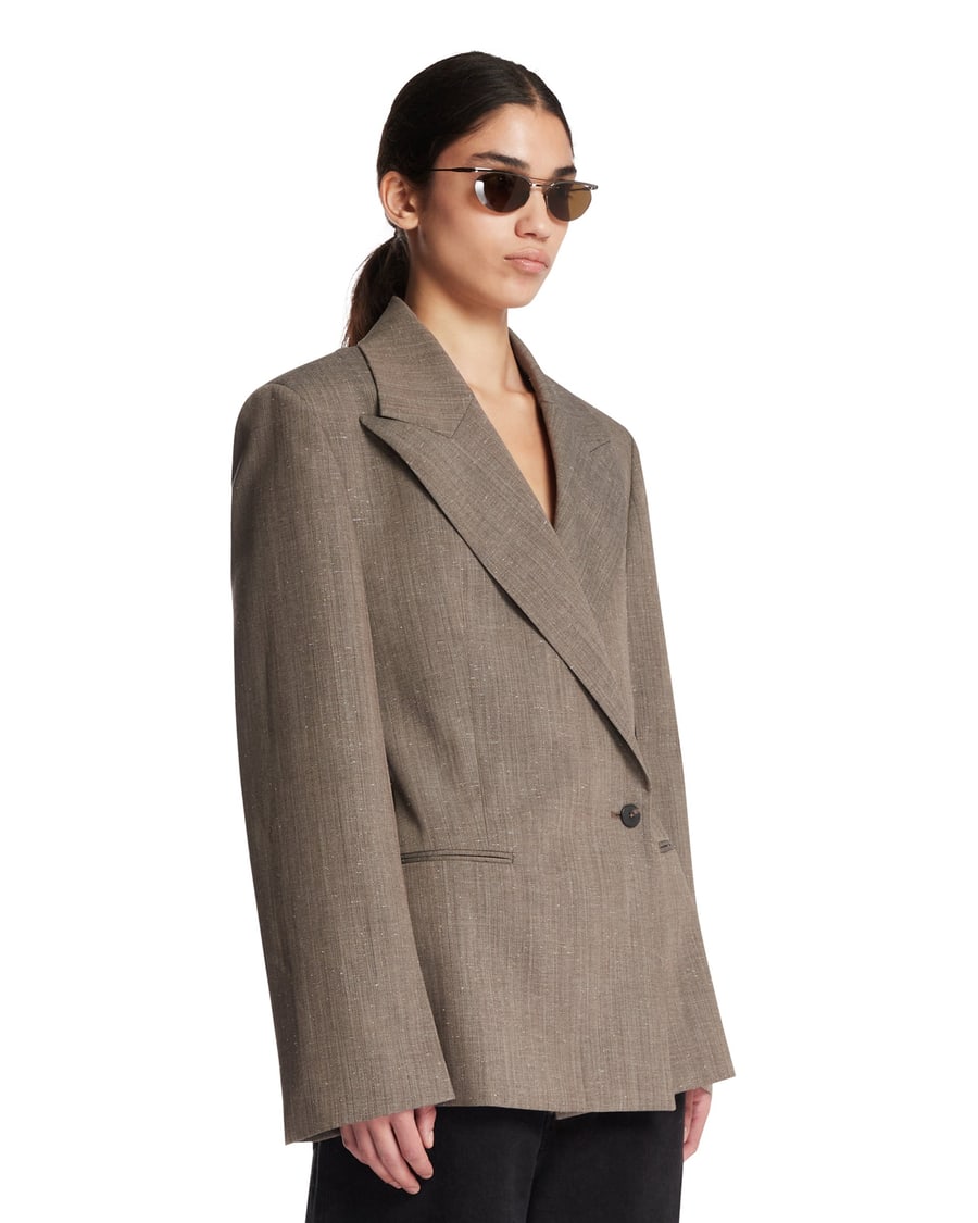ROHE Blazer Hourglass In Lana Beige, view 2