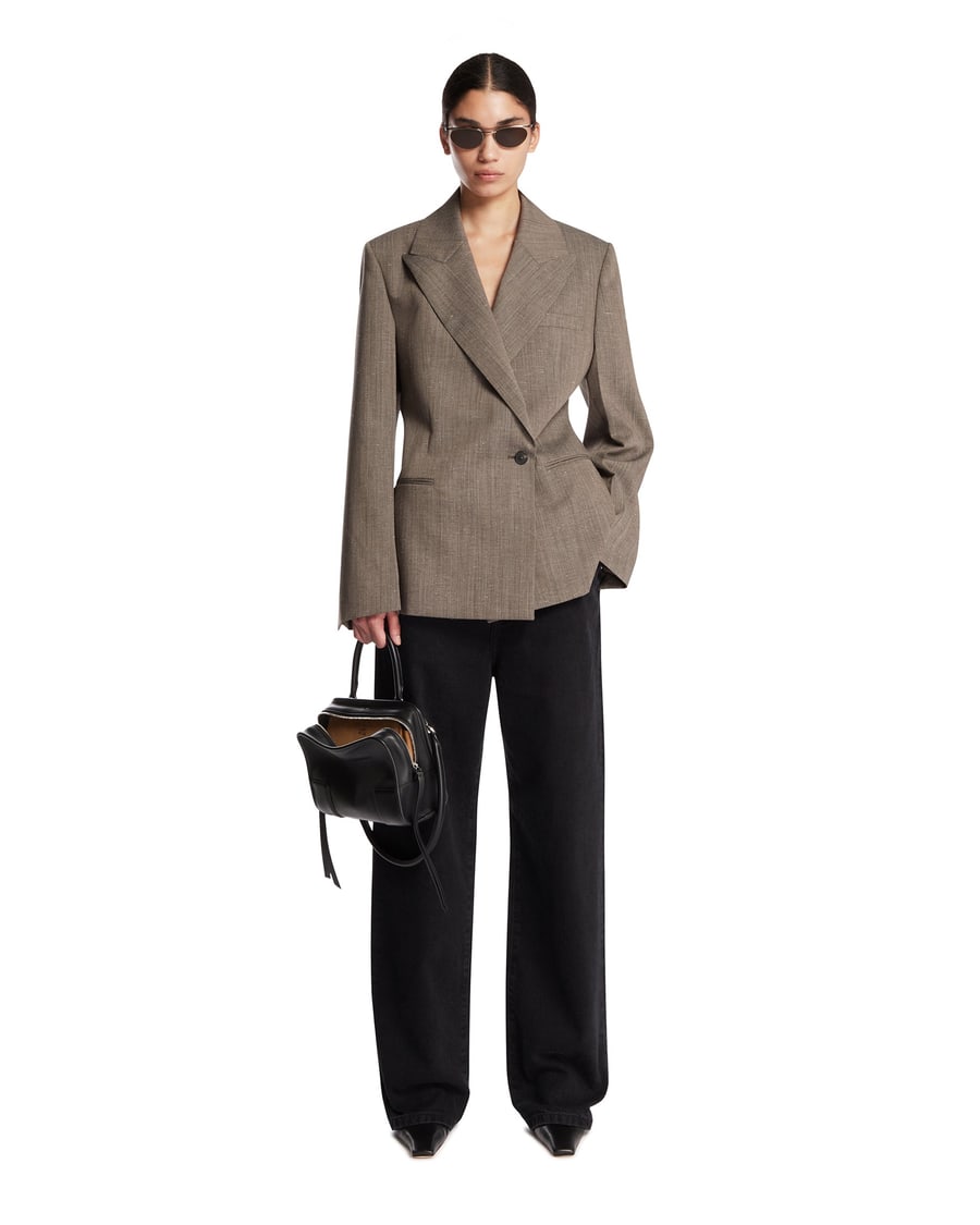ROHE Blazer Hourglass In Lana Beige, view 3