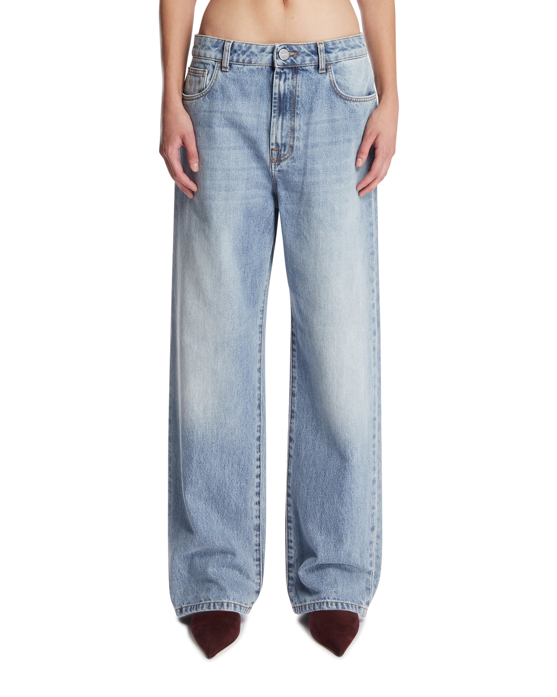 ROHE Jeans A Gamba Dritta Blu