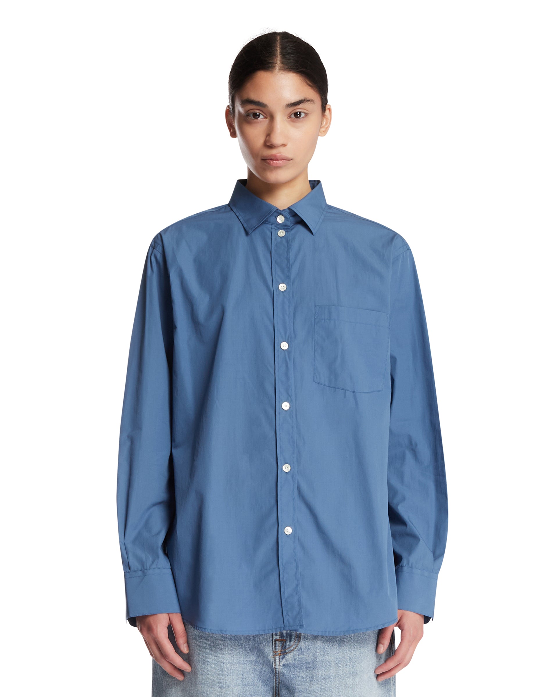 ROHE Camicia In Cotone Blu