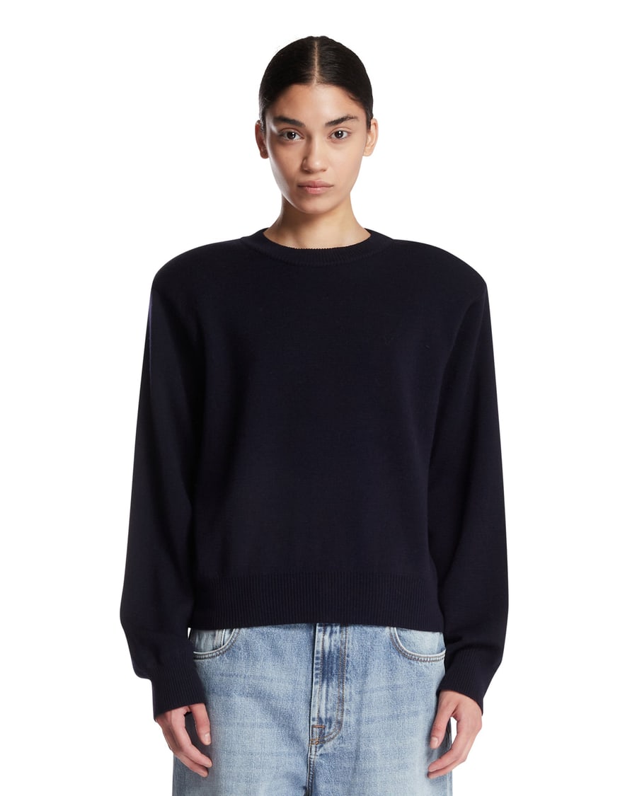 ROHE Maglione Girocollo In Lana Blu