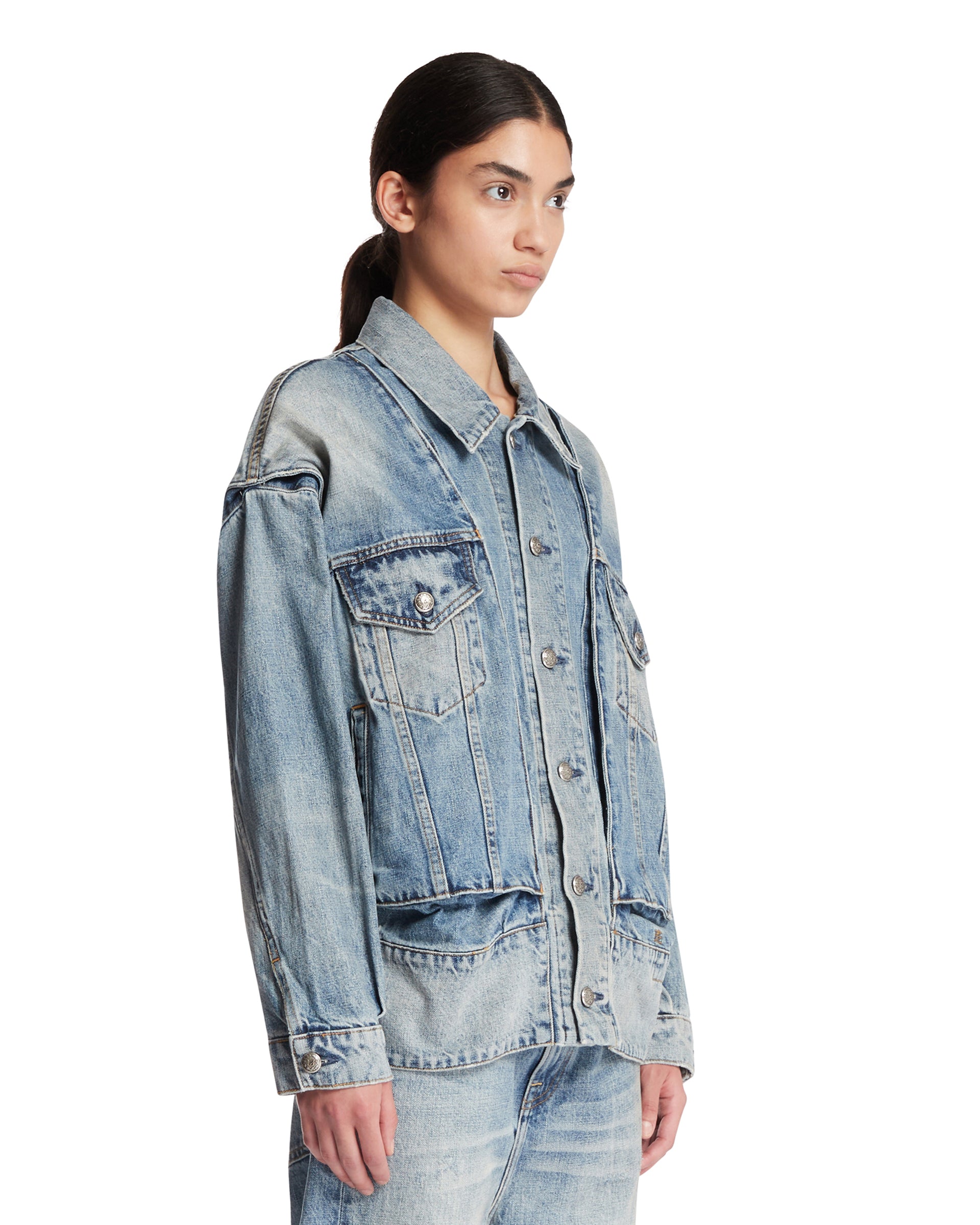 R13 Giacca In Denim Washed Blu, view 2