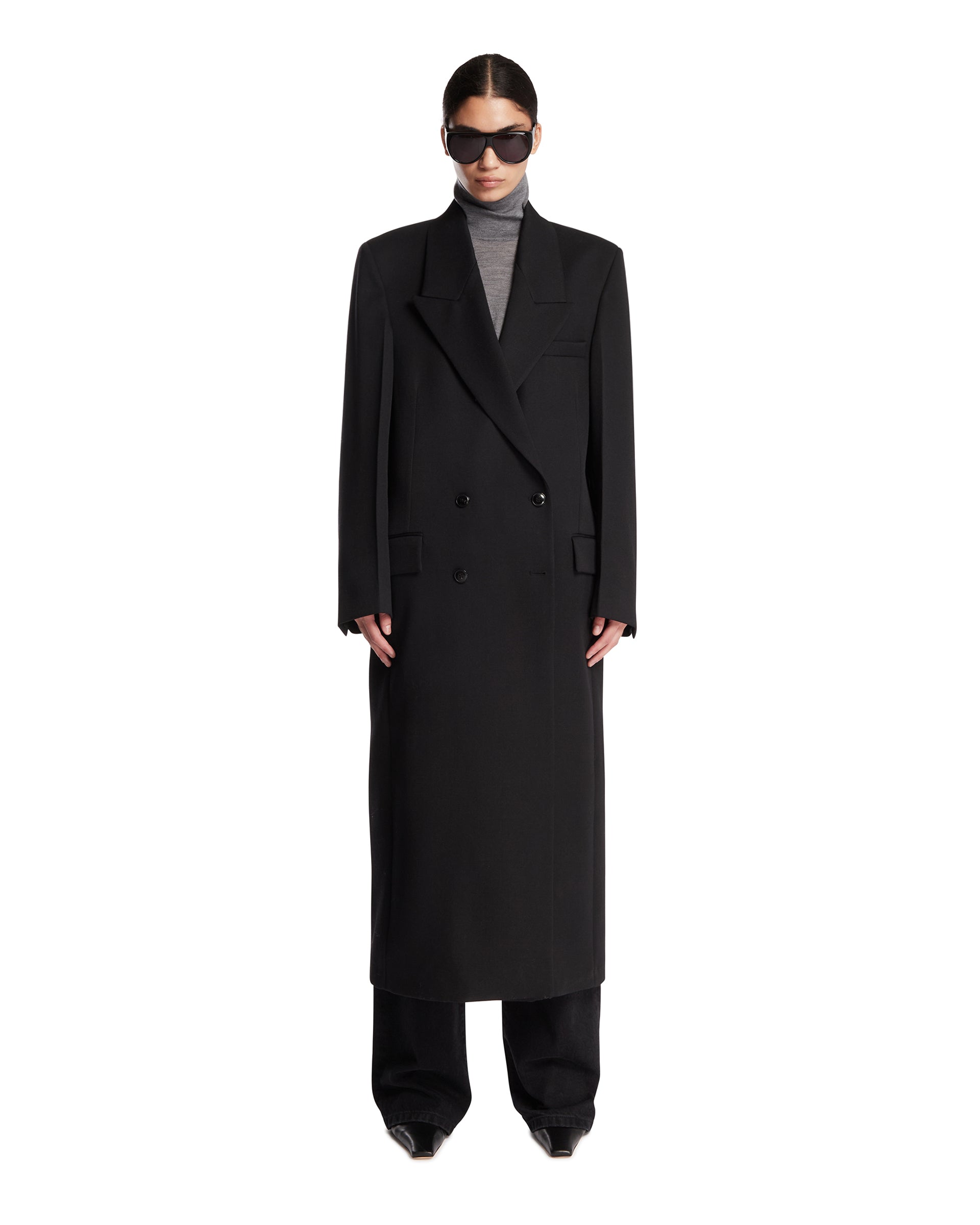 ROHE Cappotto Lungo In Lana Nero