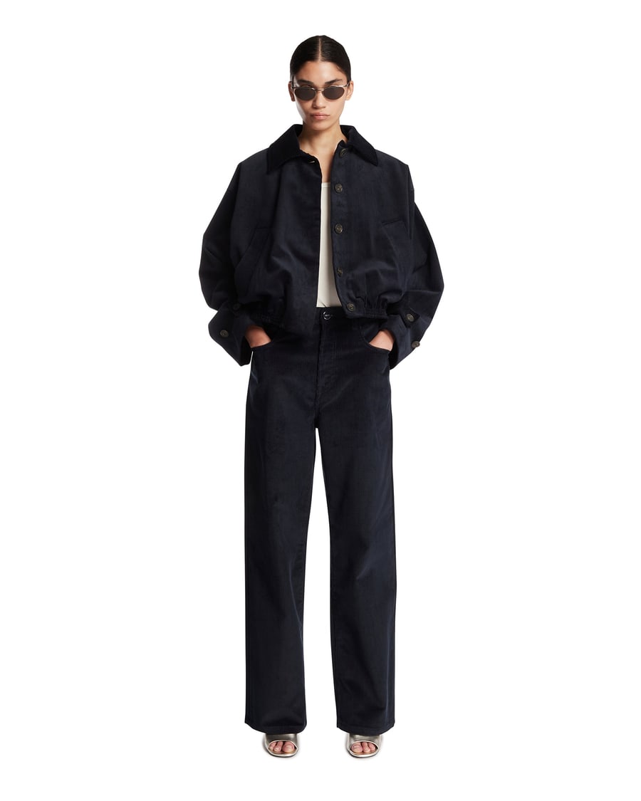 ROHE Giacca Bomber A Costine Blu, view 3