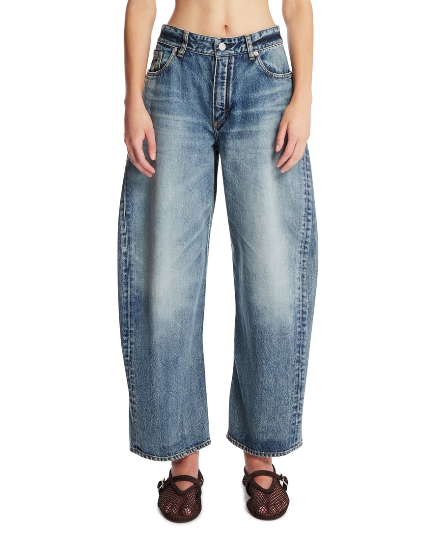 Alaïa Pantaloni Rodeo In Denim Blu
