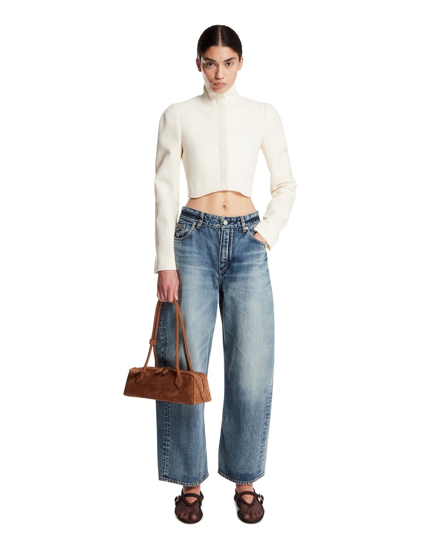 Alaïa Pantaloni Rodeo In Denim Blu, view 3