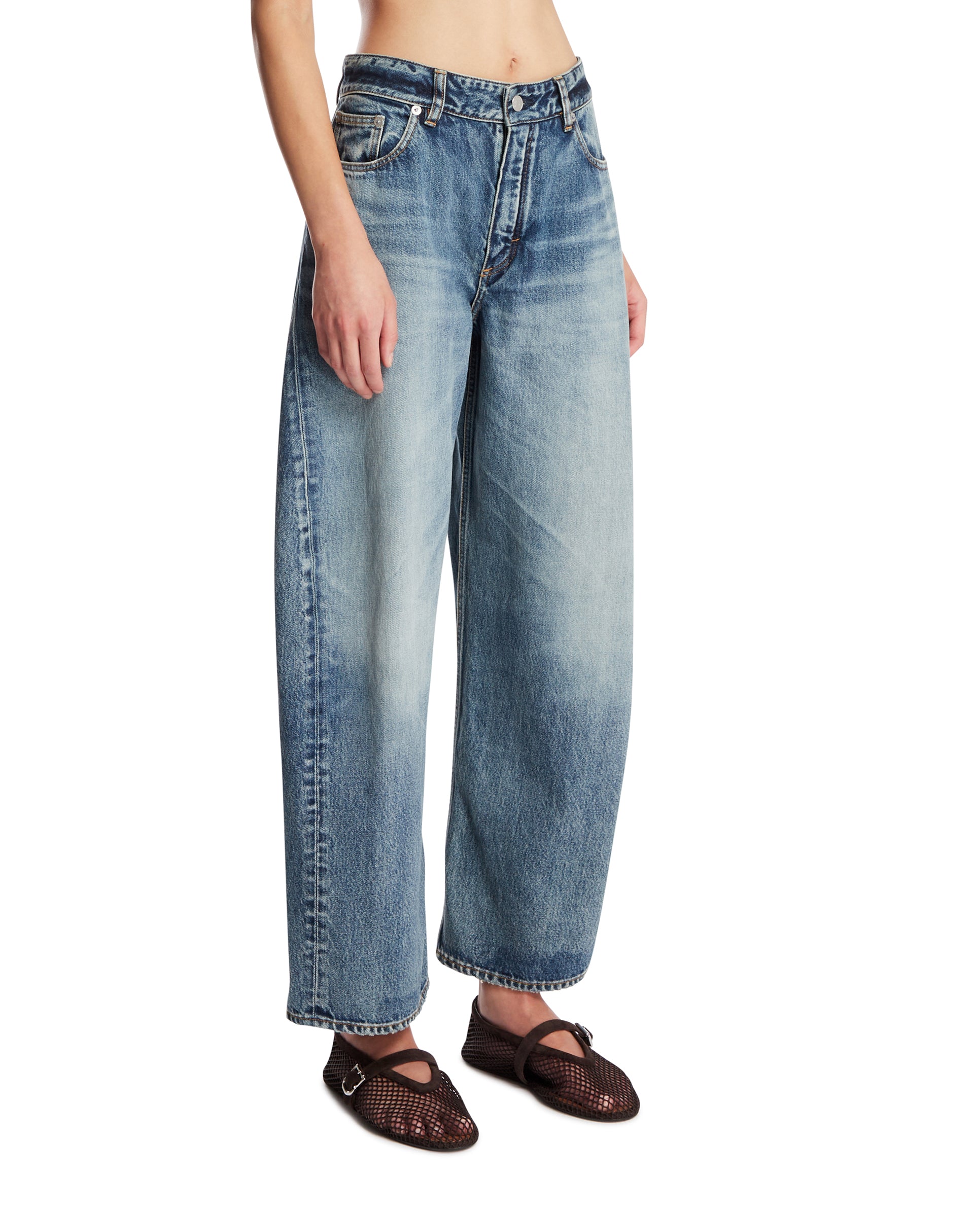 Alaïa Pantaloni Rodeo In Denim Blu, view 2