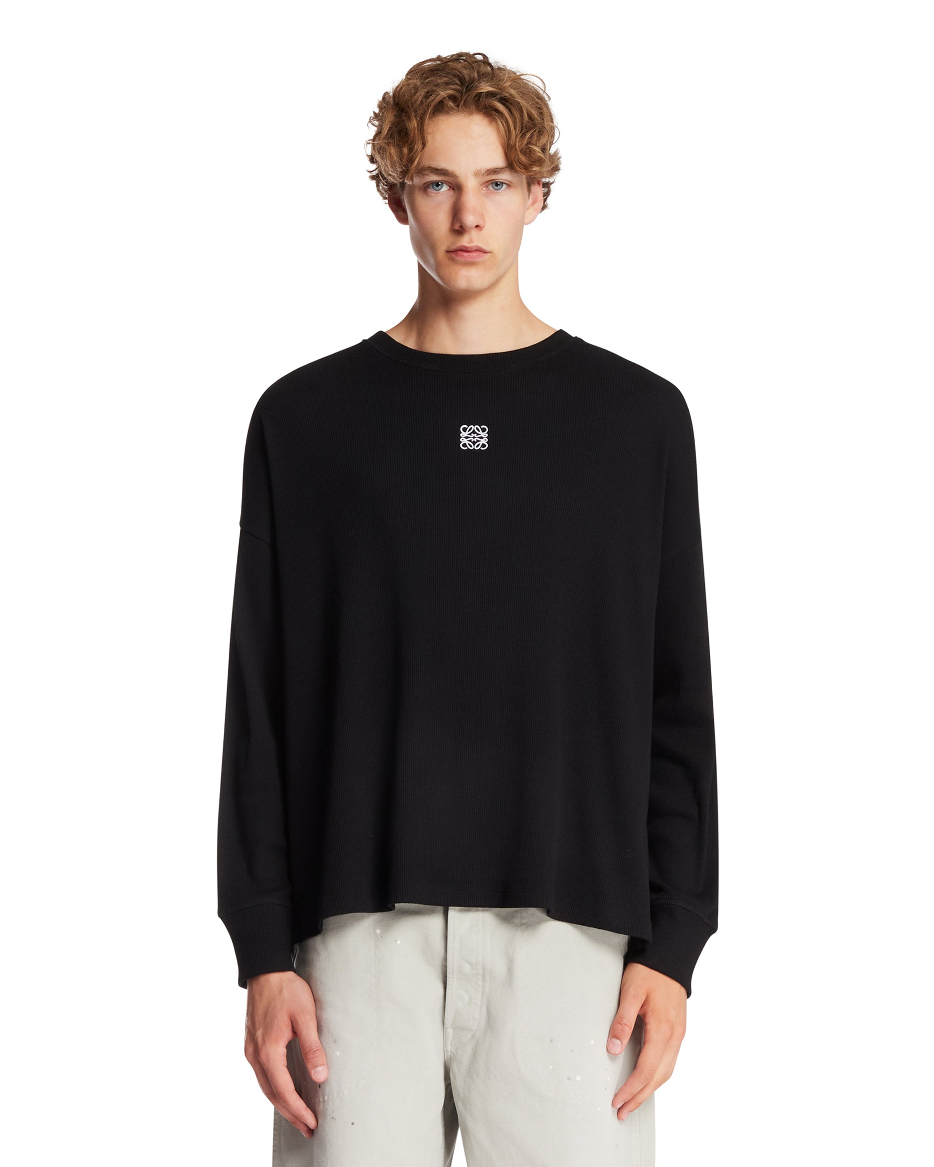 Loewe T-Shirt Anagram A Maniche Lunghe Nera
