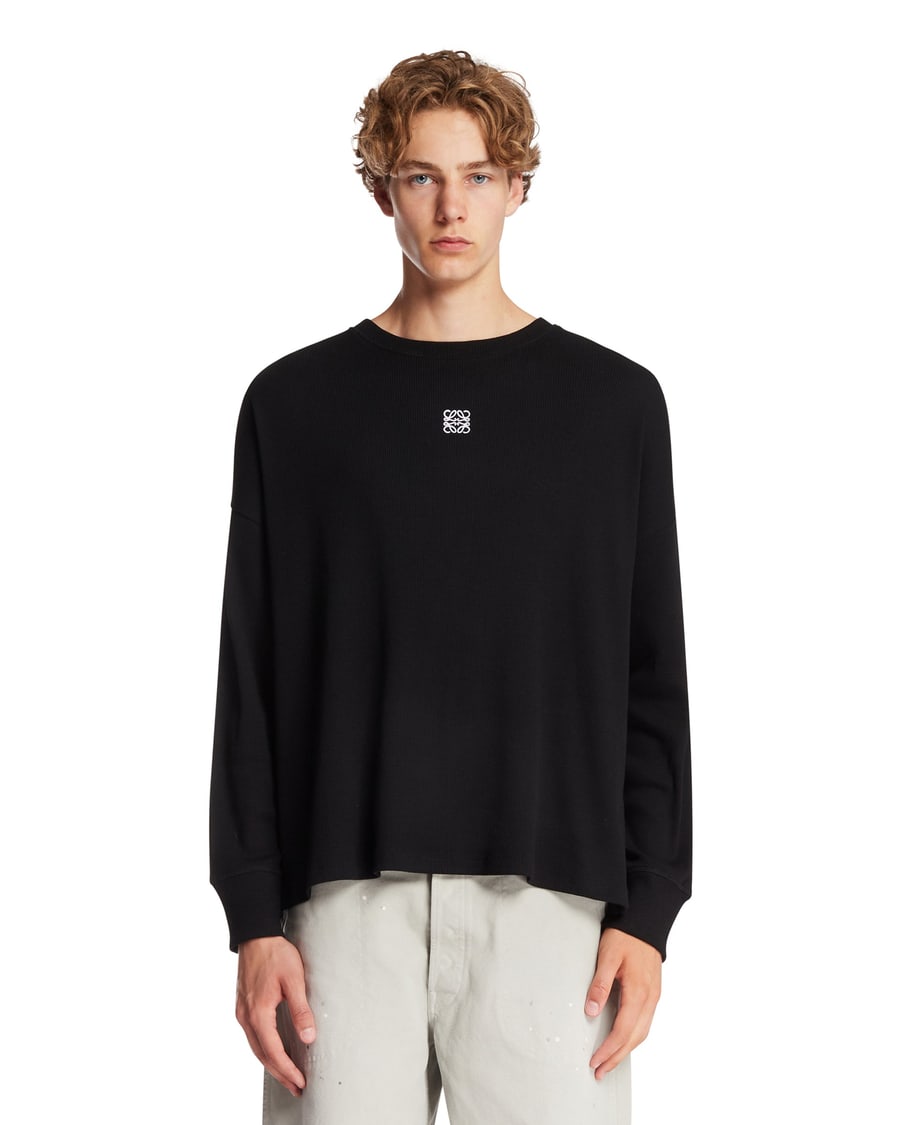 Loewe T-Shirt Anagram A Maniche Lunghe Nera