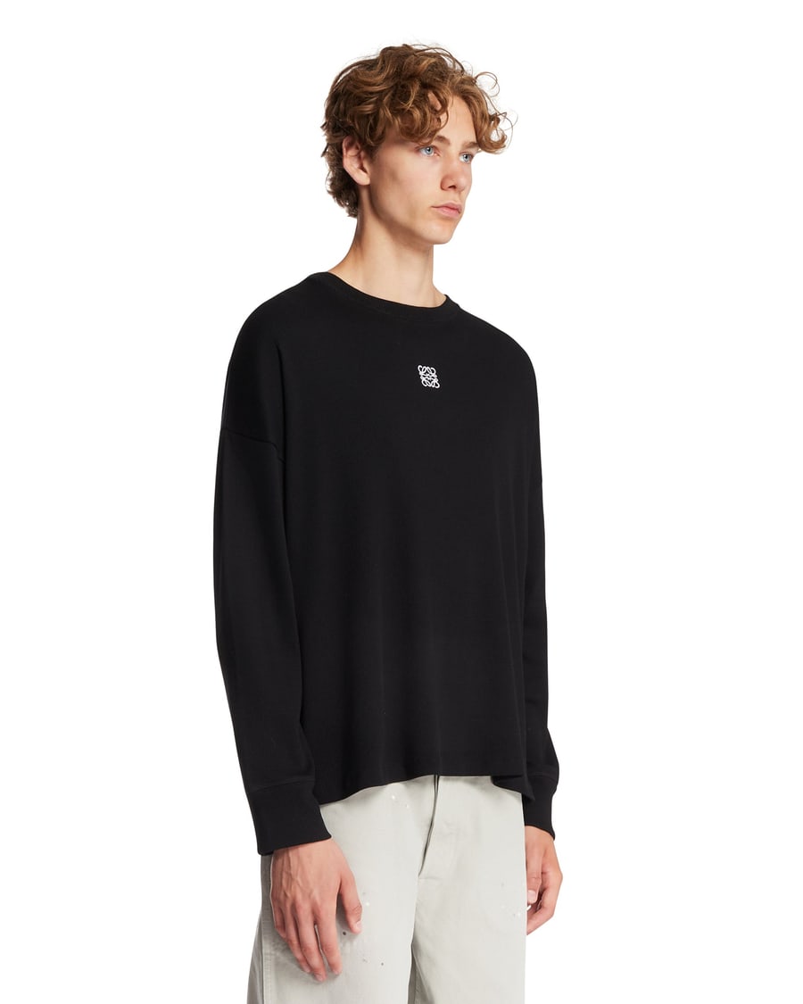 Loewe T-Shirt Anagram A Maniche Lunghe Nera, view 2