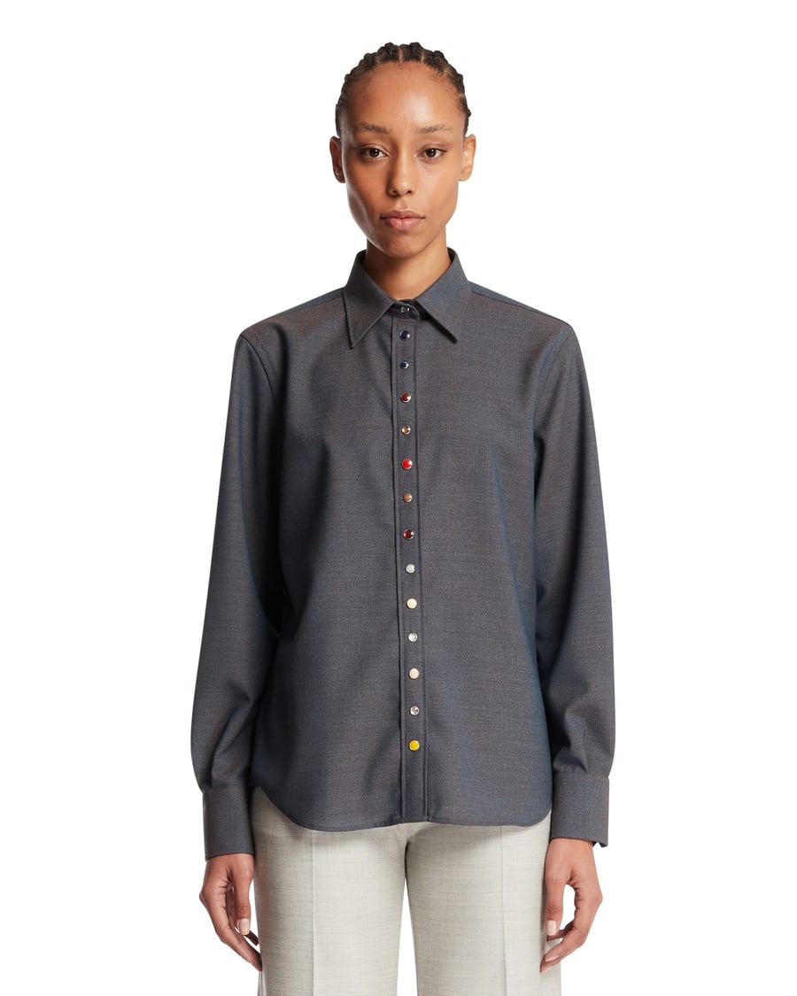 DECHAMPS Camicia In Lana Grigia